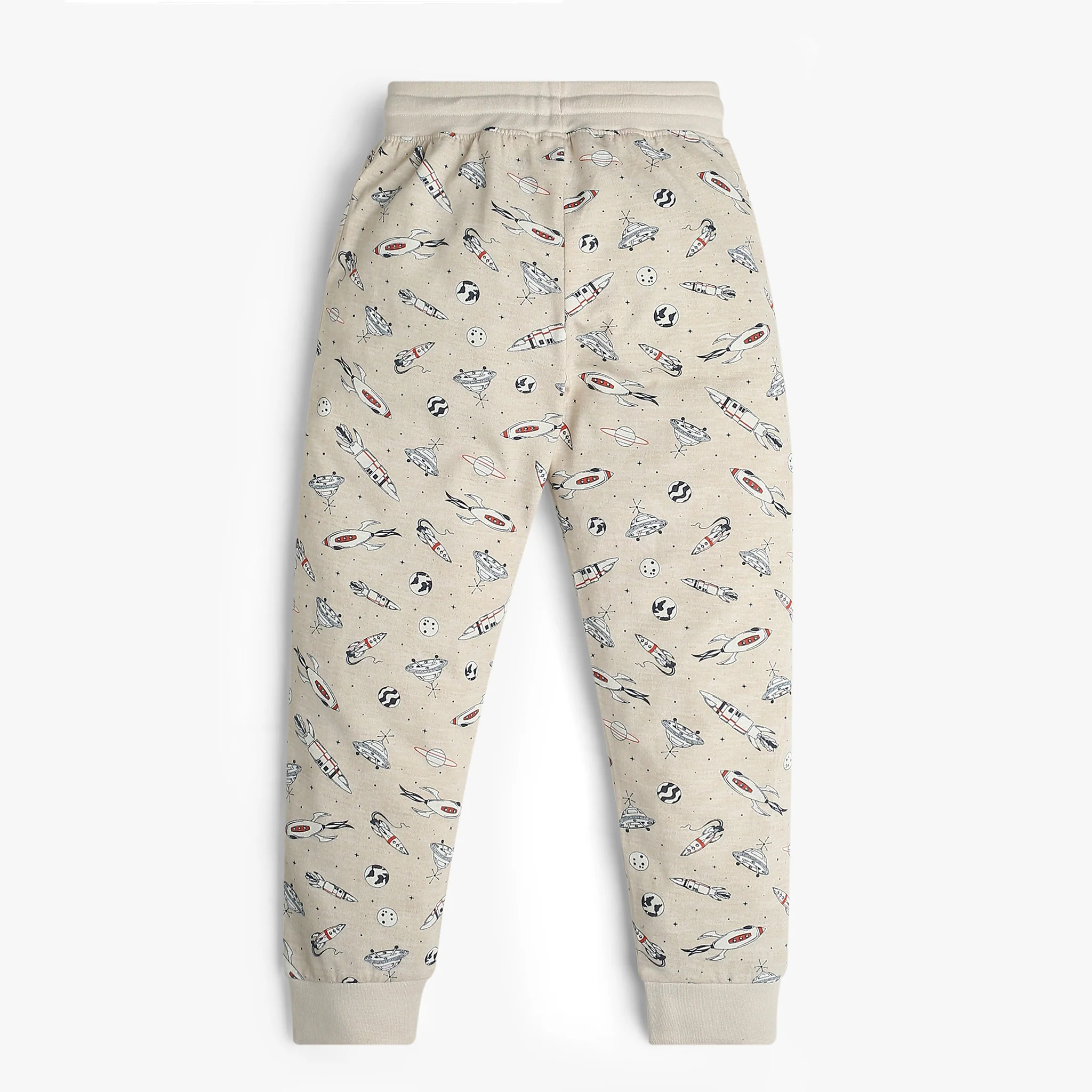 Boys All Over Print Crew Neck Full Sleeve Conversational Print T-Shirt With Track Pant Sleepwear Set - Image 5