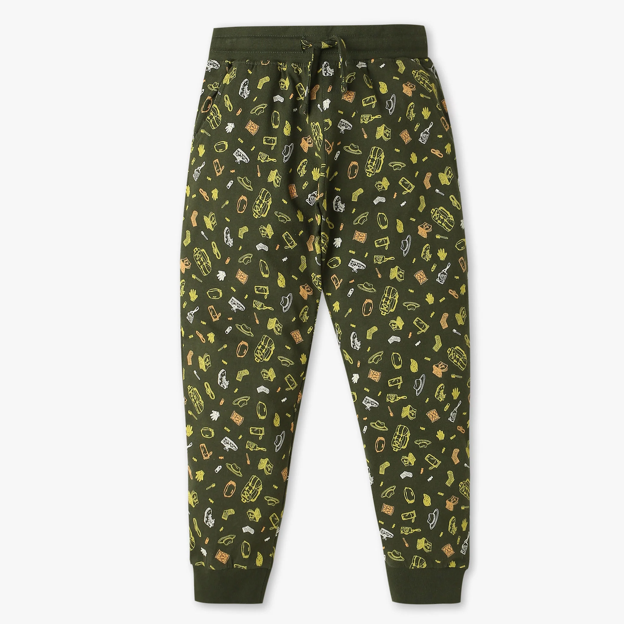 Boys All Over Print Crew Neck T-Shirt With Trackpant Sleepwear Set - Image 5