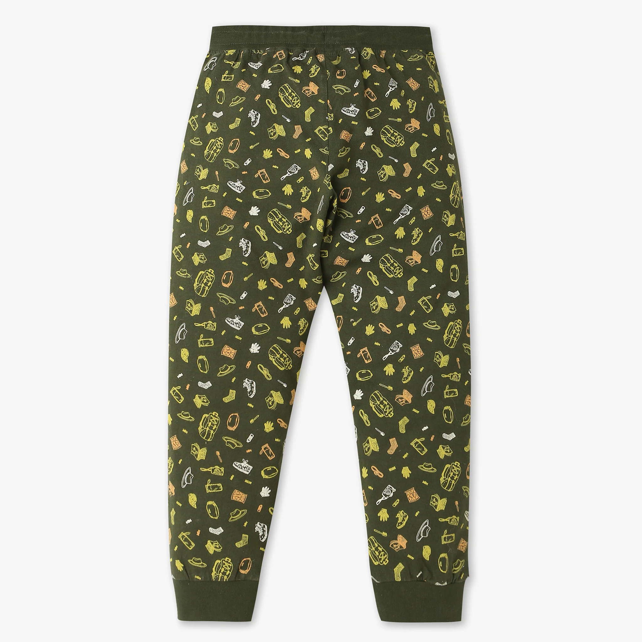 Boys All Over Print Crew Neck T-Shirt With Trackpant Sleepwear Set - Image 6