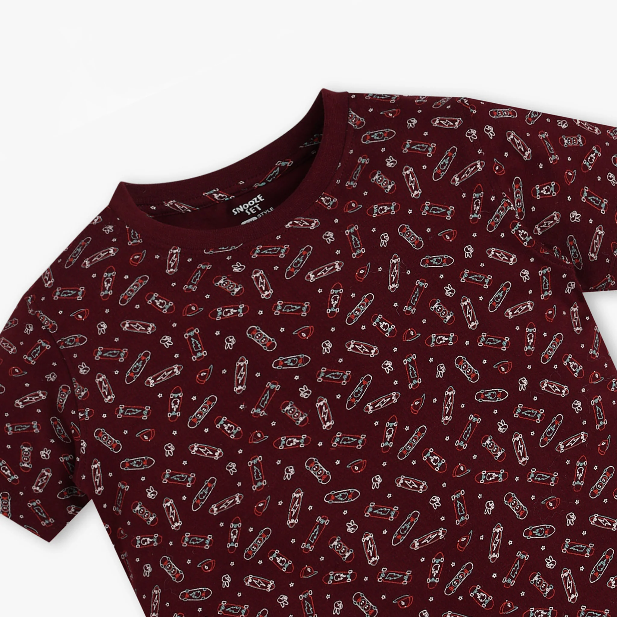 Boys All Over Print Sleepwear T-shirt with Short Set - Image 4