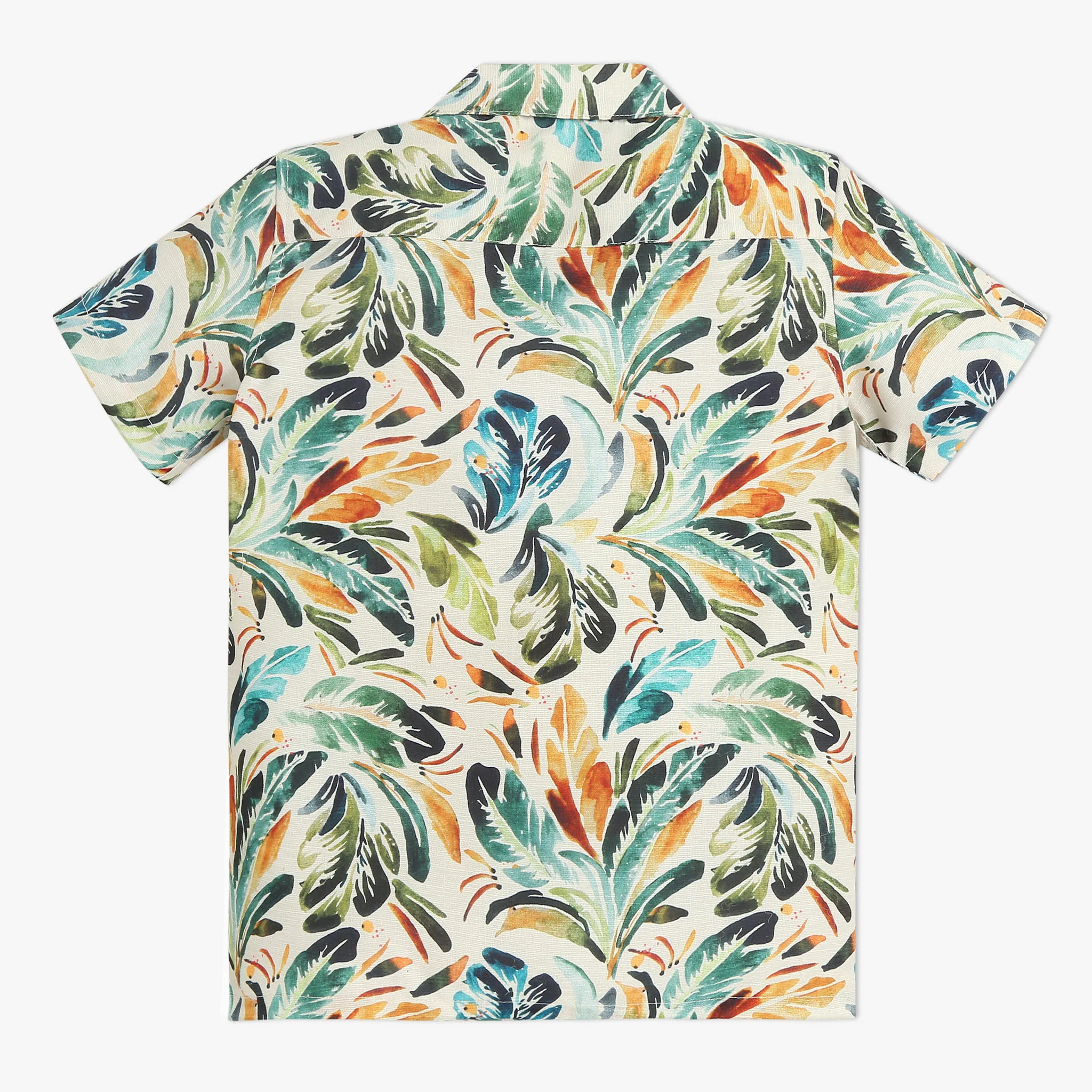 Boys Half Sleeve Camp Collar Printed Shirt - Image 2