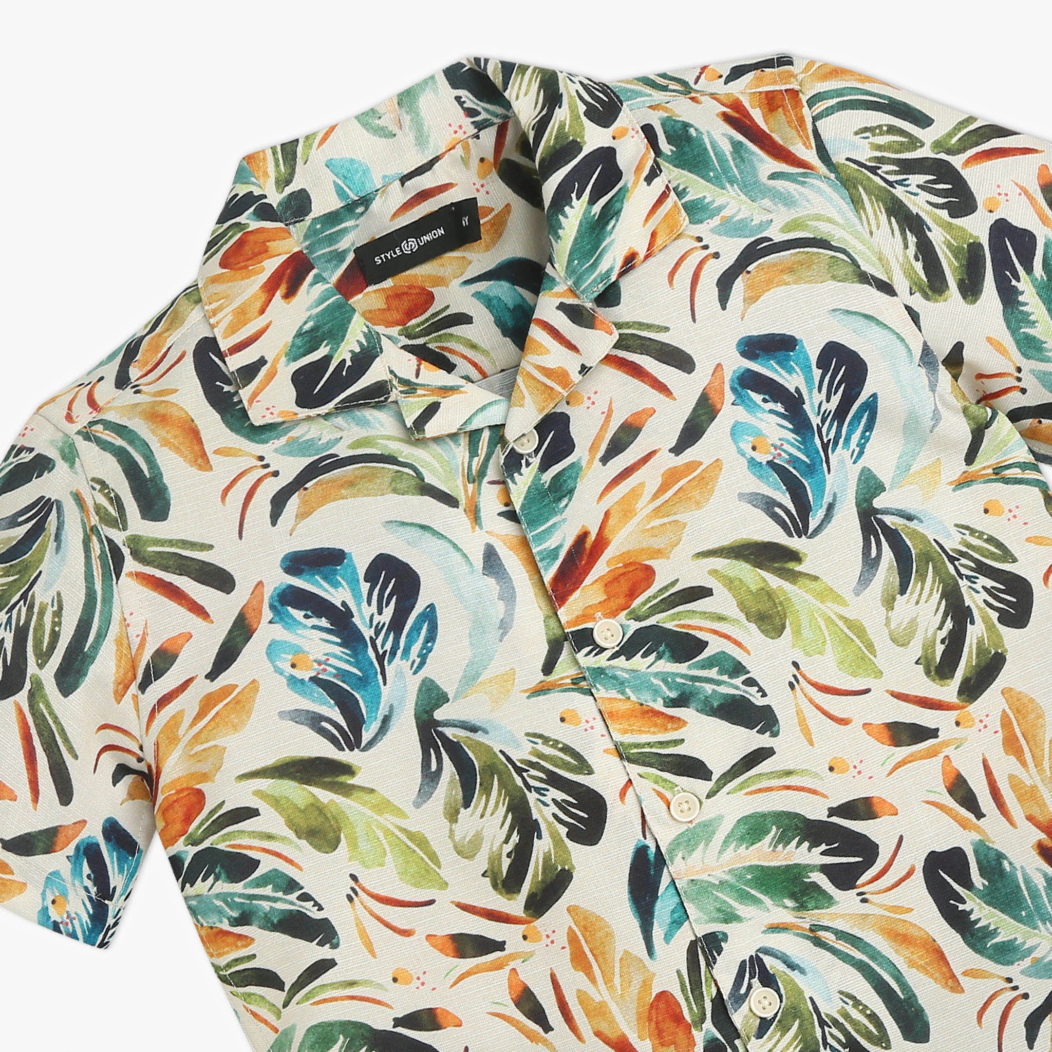 Boys Half Sleeve Camp Collar Printed Shirt - Image 3