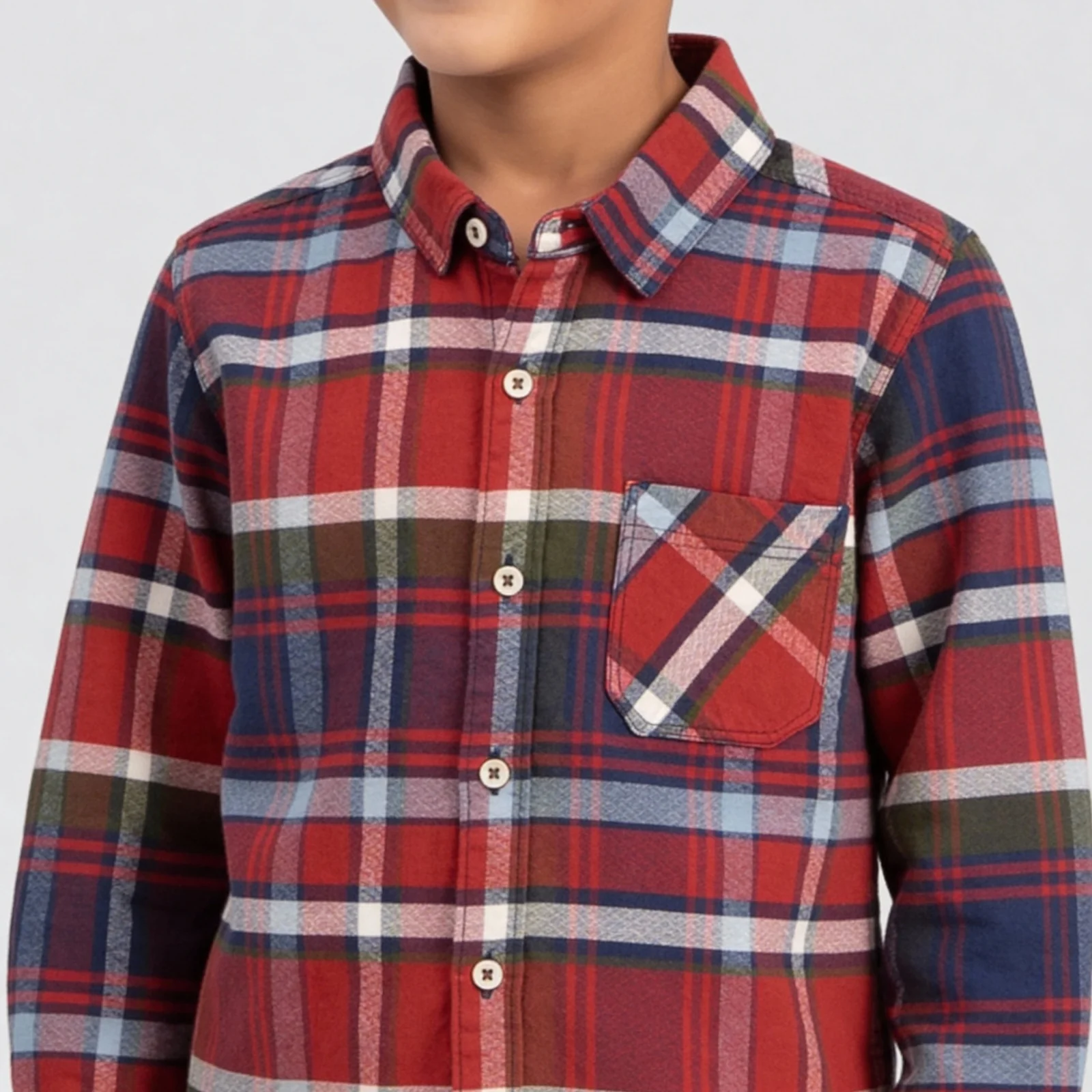 Boys Checkered Woven Shirt - Image 4