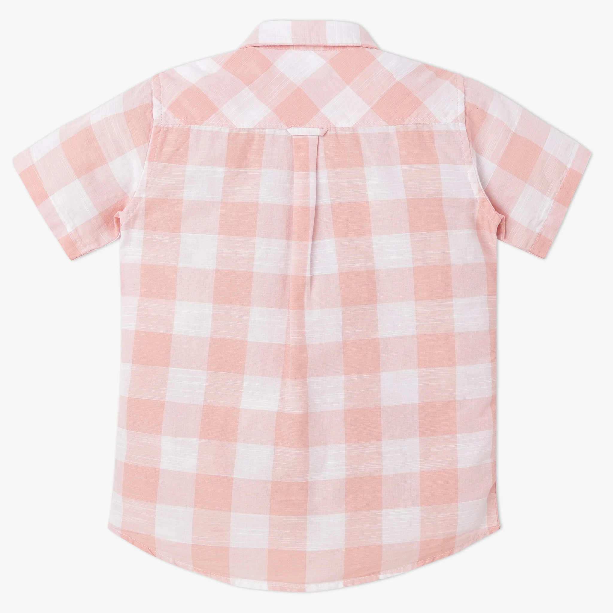 Boys Half Sleeve Shirt Collar Checkered Shirt - Image 2