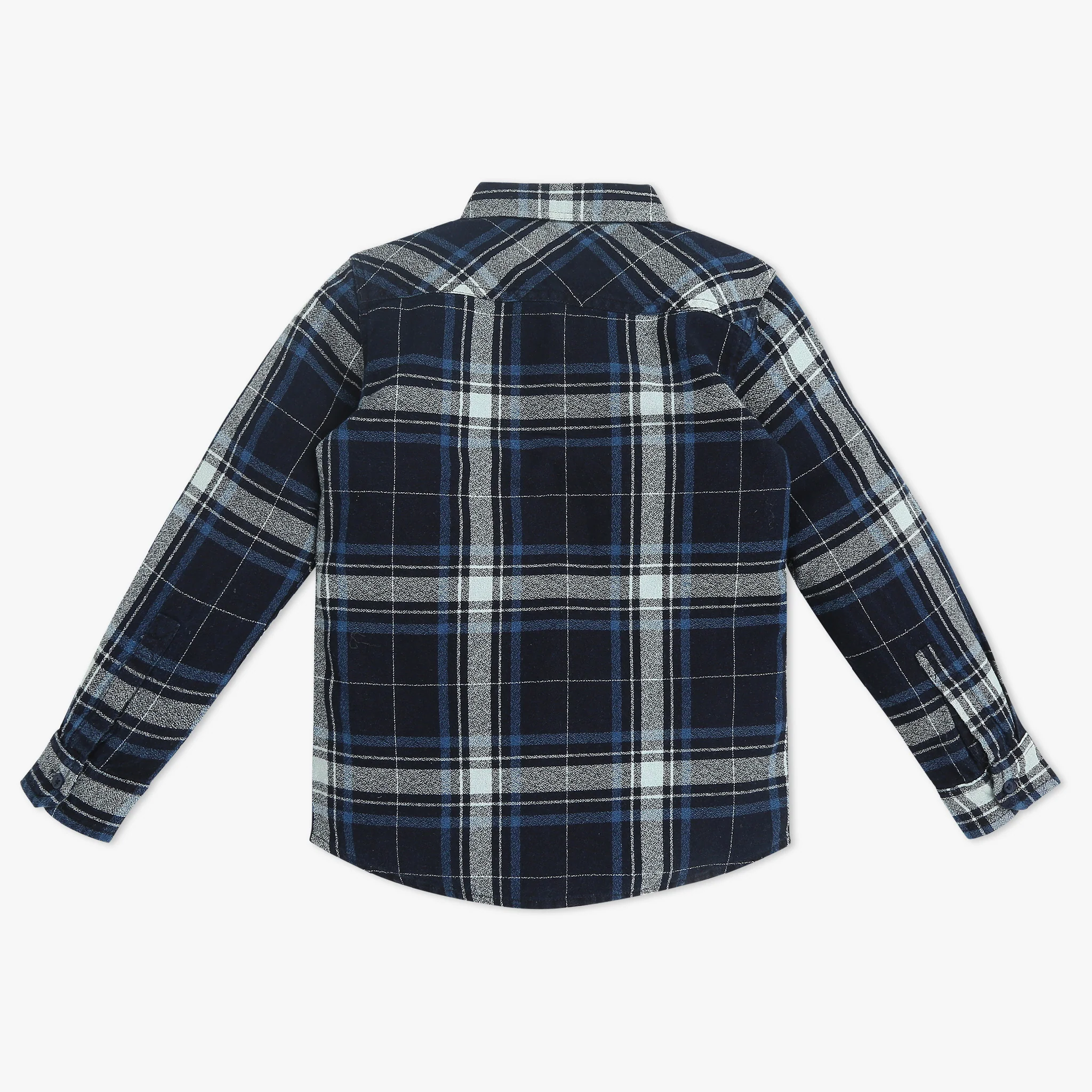 Boys Full Sleeve Shirt Collar Checkered Shirt - Image 2