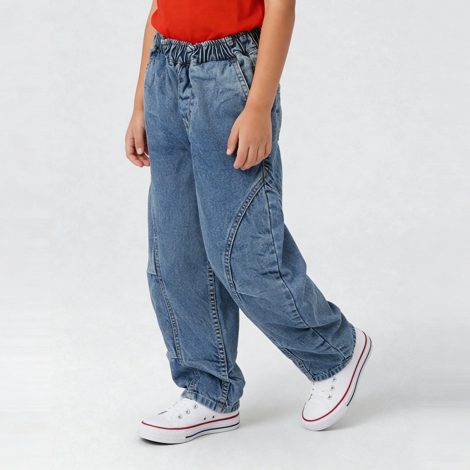 Boys Comfortabel Loose Fit Cargo Jorts With Heavily Washed - Image 10