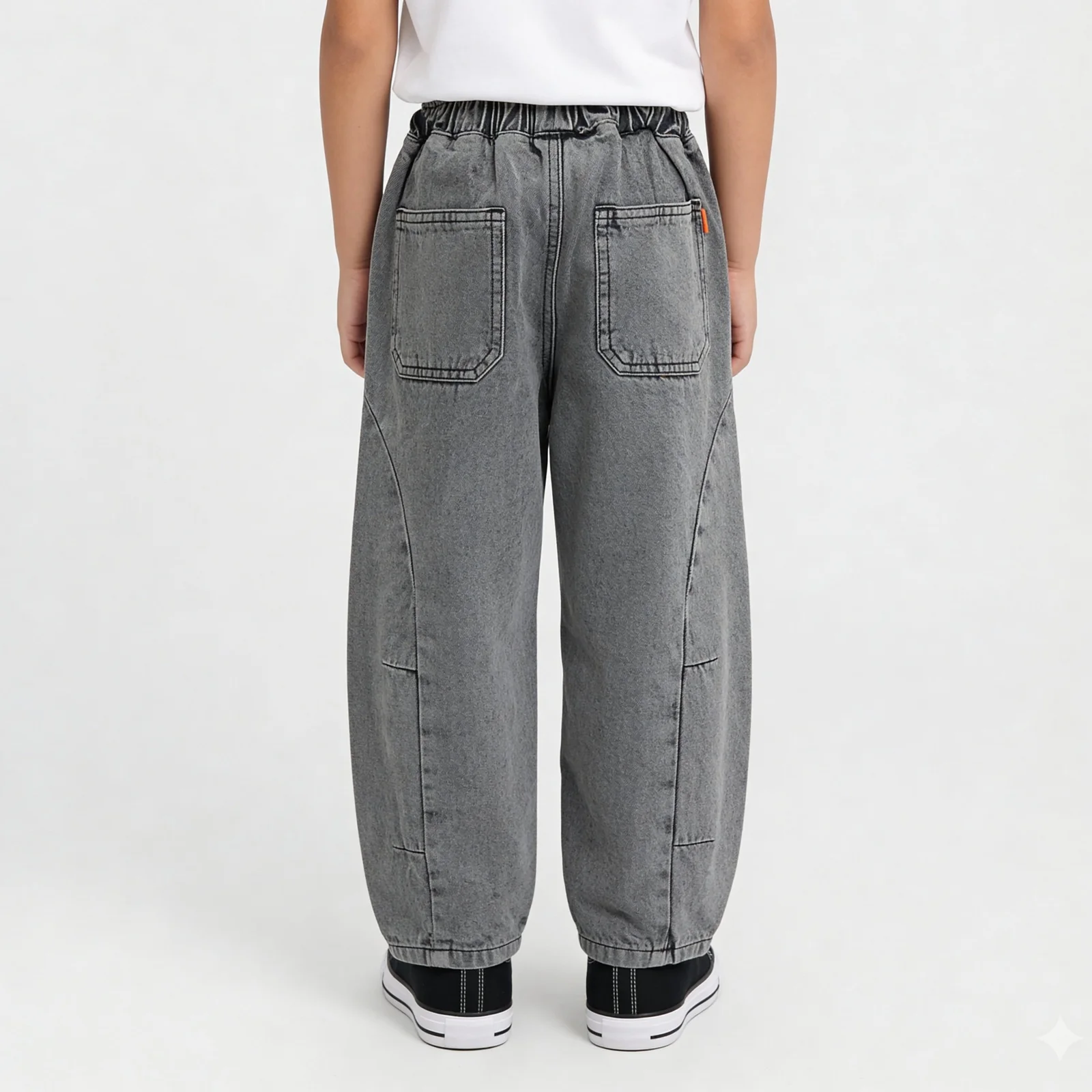 Boys Comfortabel Loose Fit Cargo Jorts With Heavily Washed - Image 3