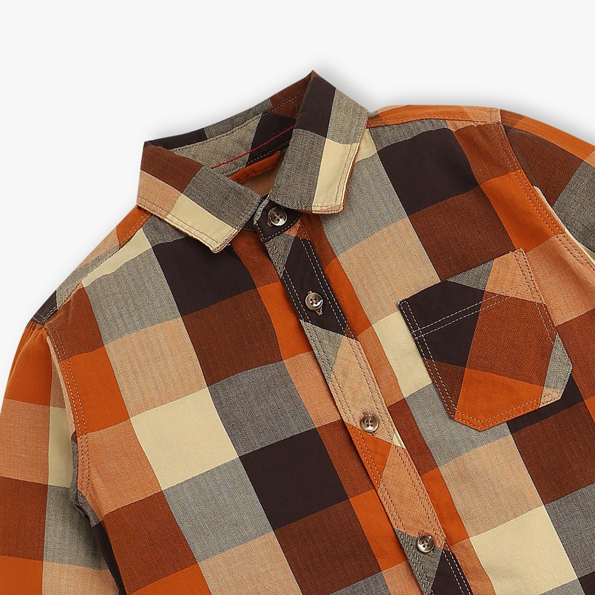 Boys Cotton Checkered Shirt - Image 3