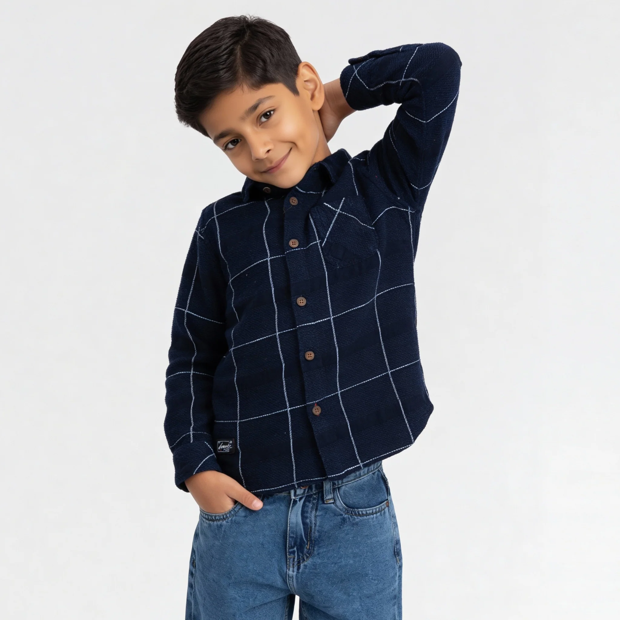 Boys Cotton Checkered Shirt - Image 2