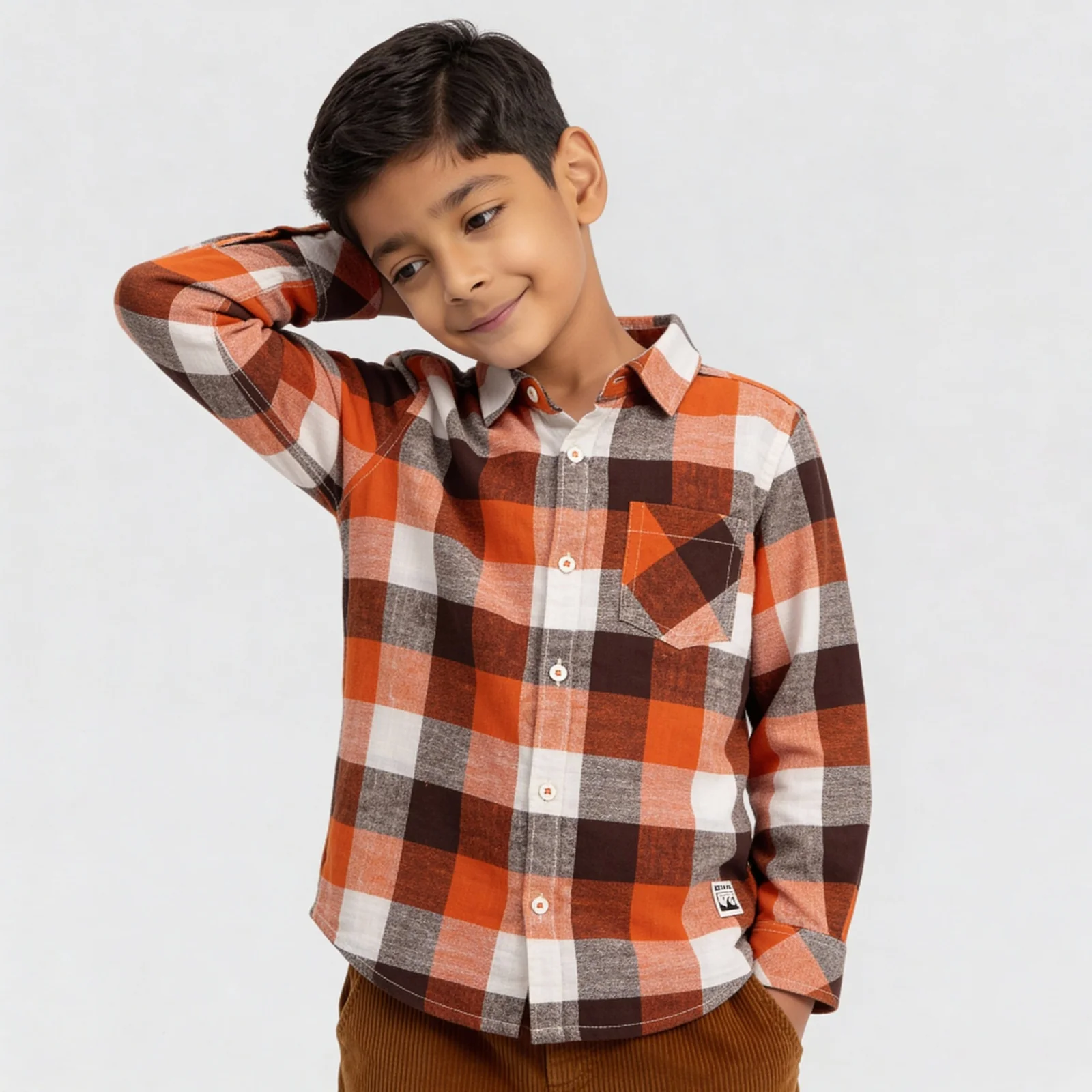 Boys Cotton Checkered Shirt - Image 2
