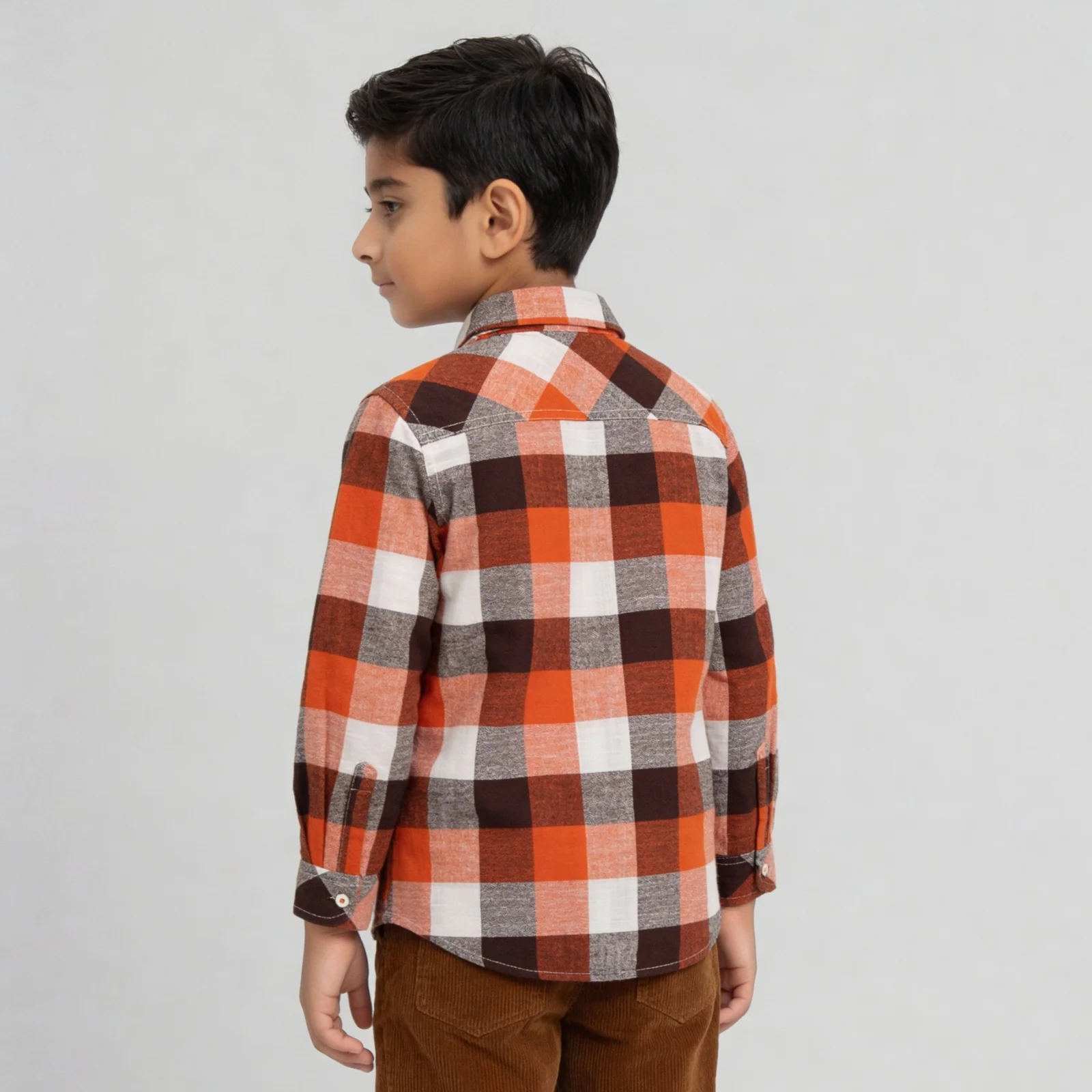 Boys Cotton Checkered Shirt - Image 3