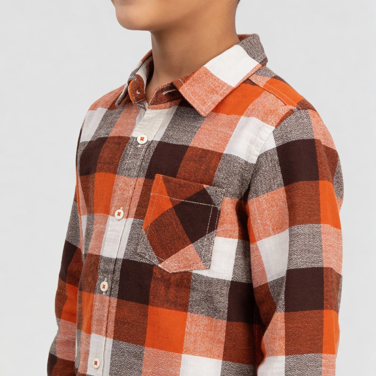 Boys Cotton Checkered Shirt - Image 4