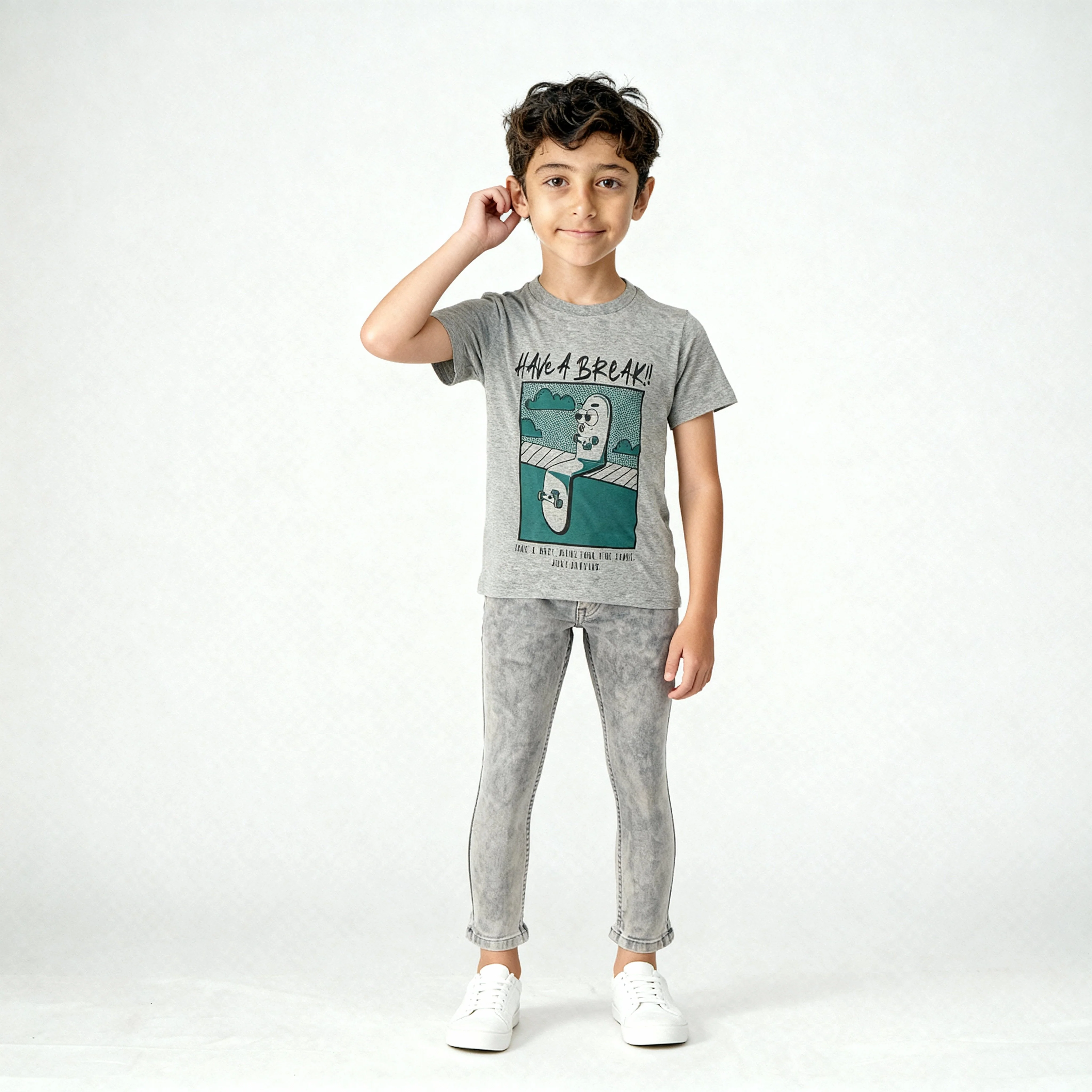 Boys Cotton Crew Neck Graphitee - Image 5