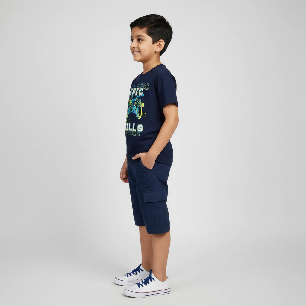 Boys Cotton Crew Neck Graphitee - Image 2