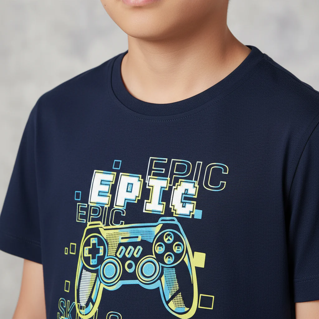 Boys Cotton Crew Neck Graphitee - Image 4