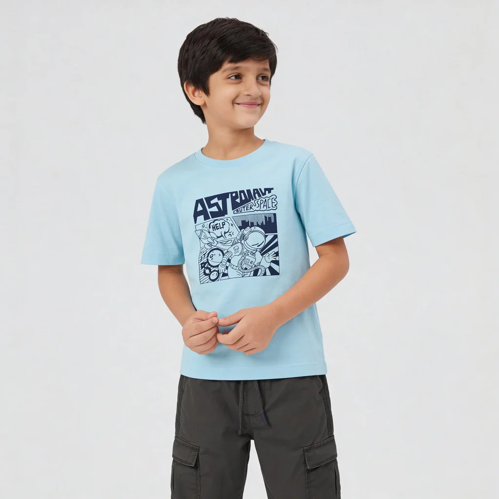 Boys Cotton Crew Neck Graphitee - Image 2