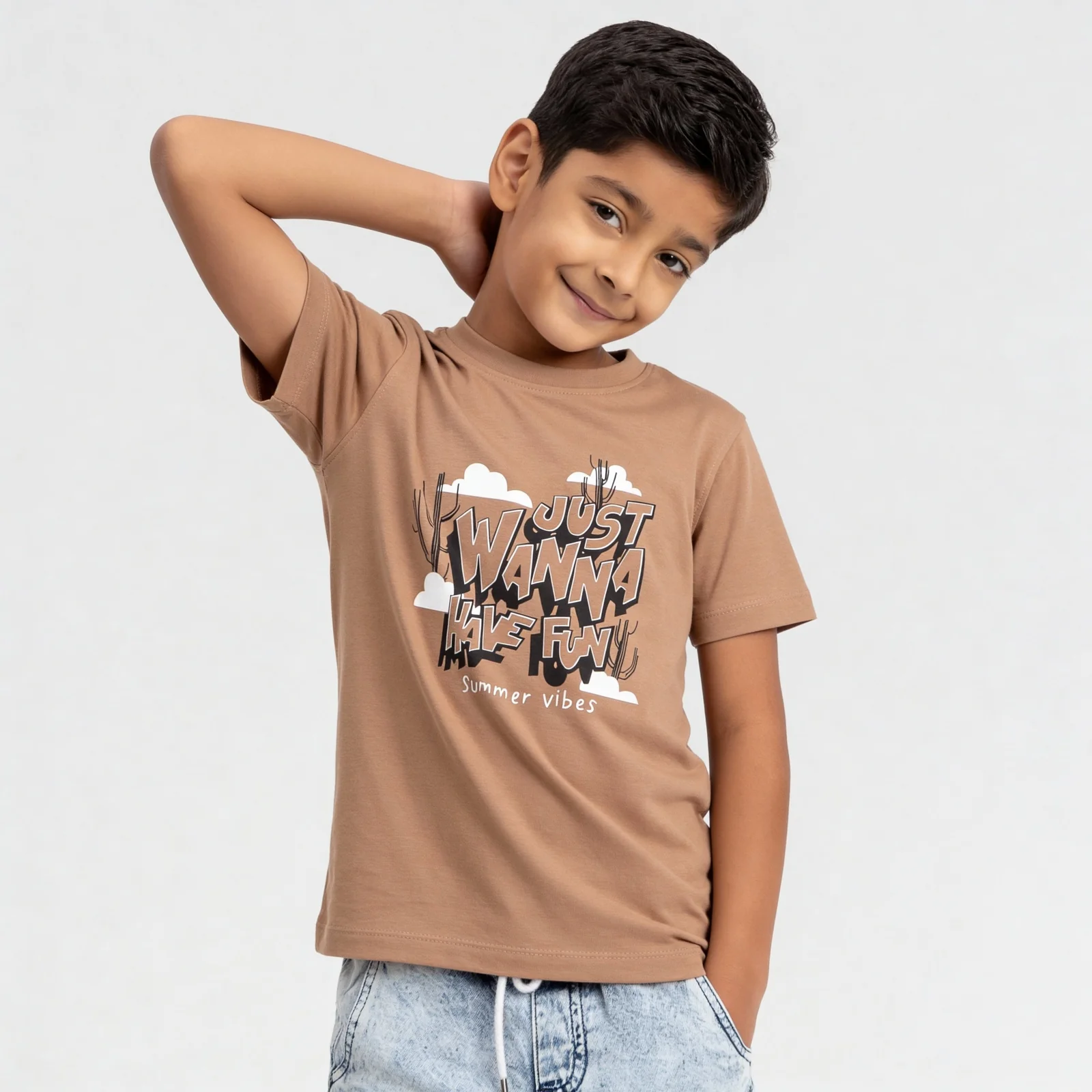 Boys Cotton Crew Neck Graphitee - Image 2
