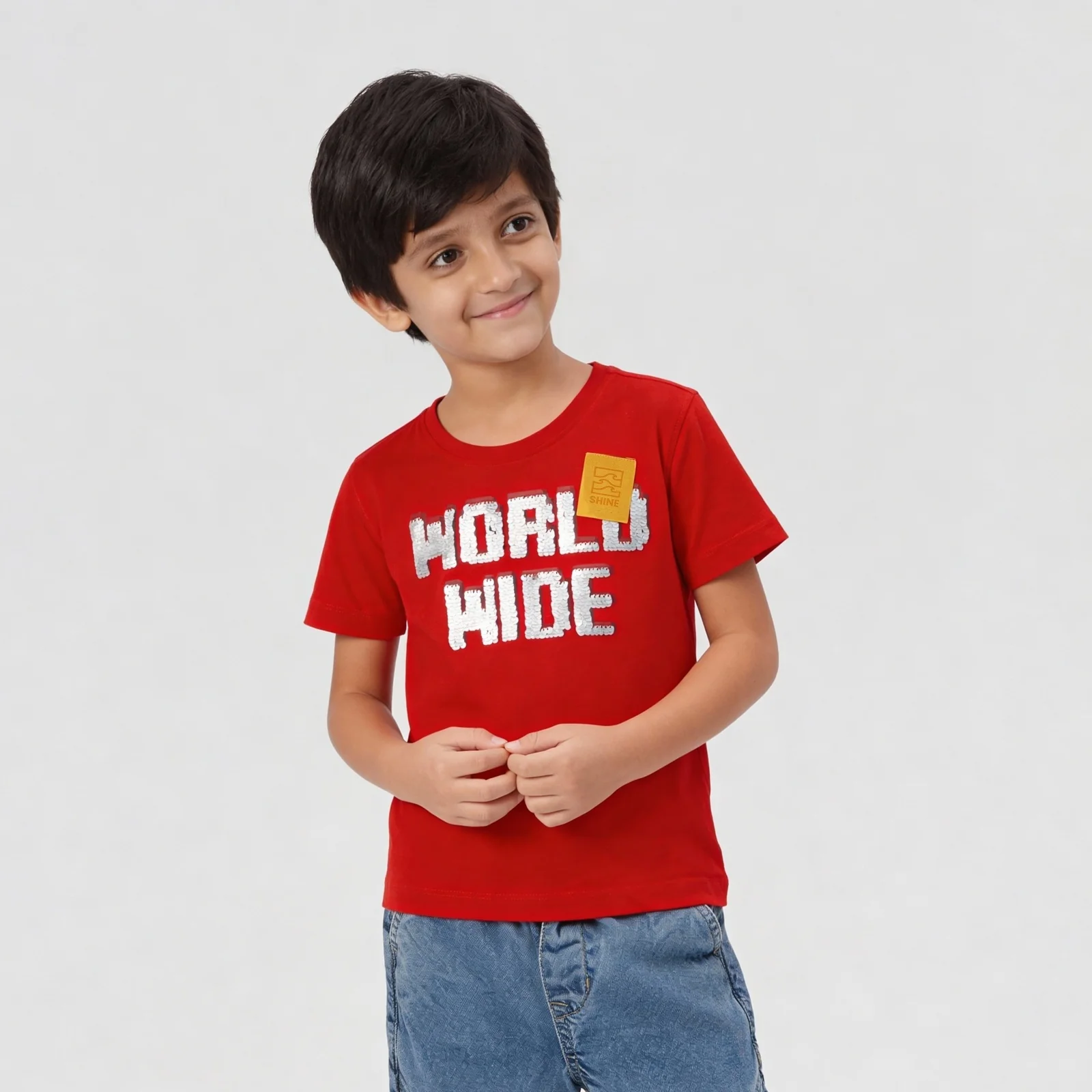 Boys Cotton Embellished Oversize T-Shirt - Image 2