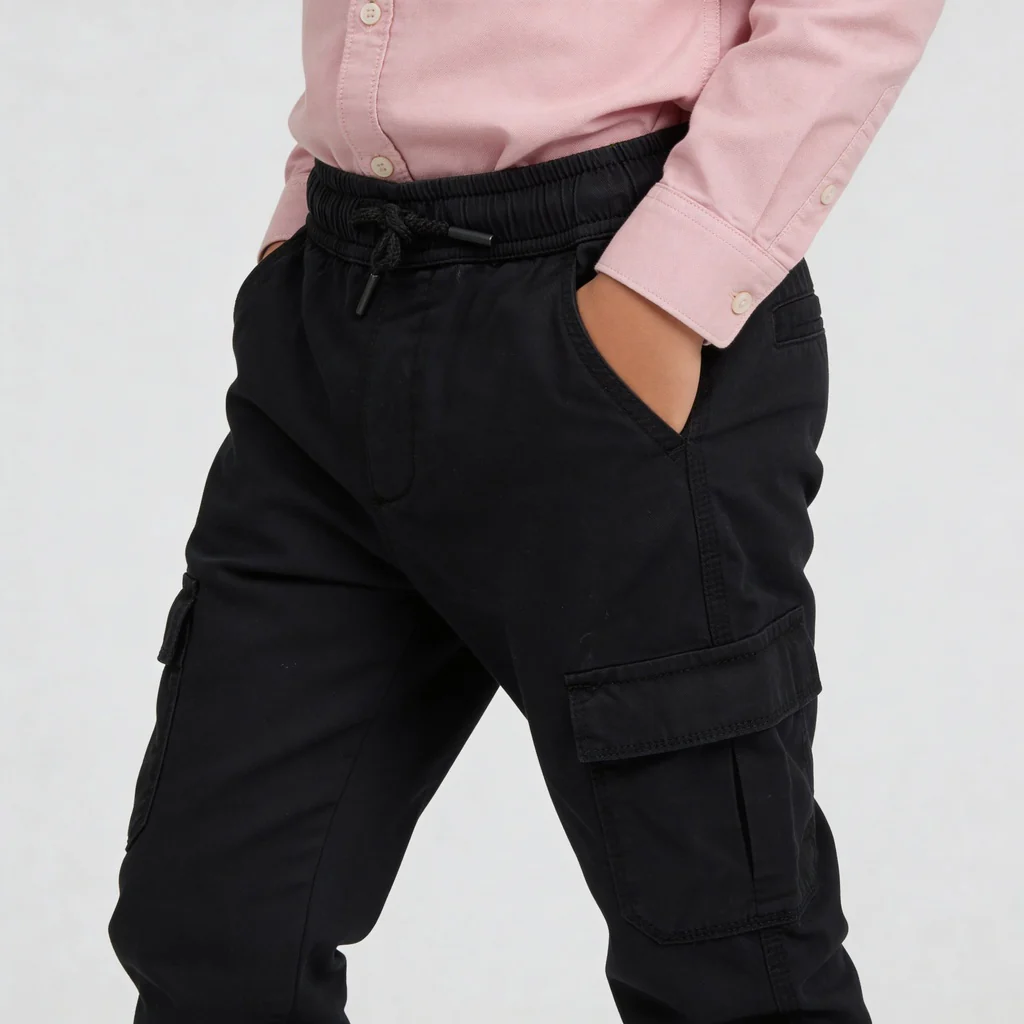 Boys Cotton Full Lenght Cargos - Image 4