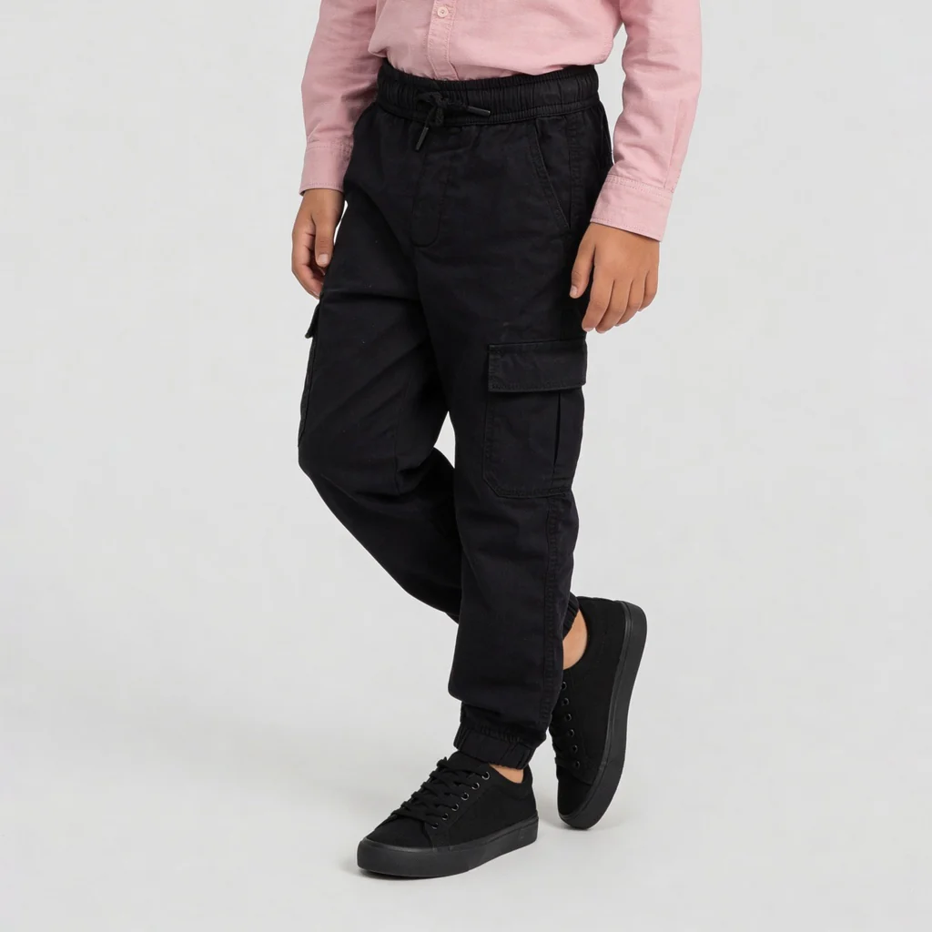 Boys Cotton Full Lenght Cargos - Image 5