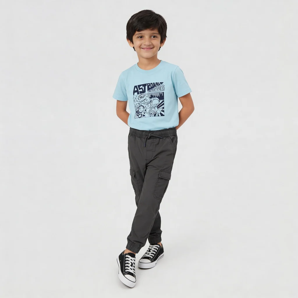 Boys Cotton Full Lenght Cargos - Image 6