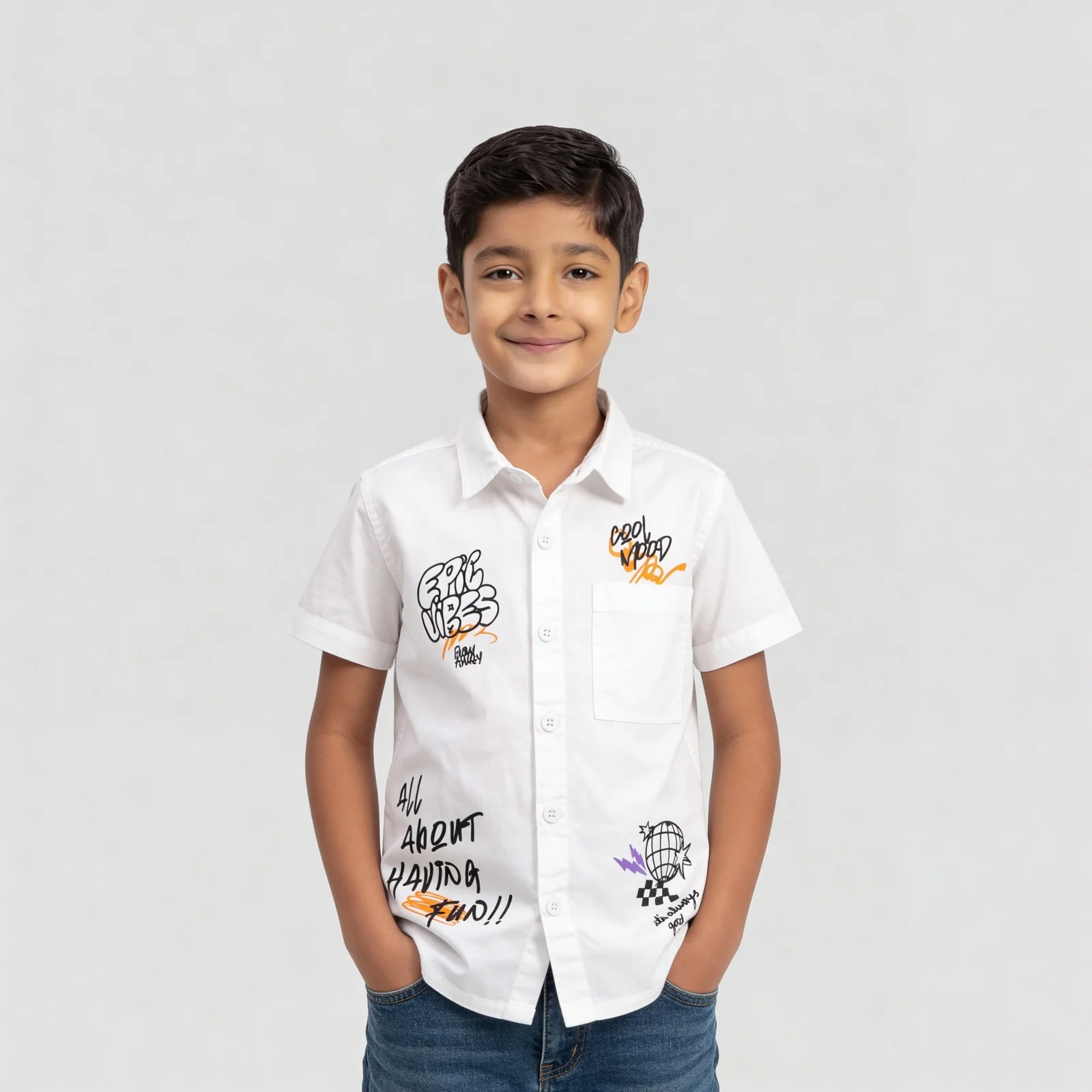 Boys Cotton Graphic Shirt - Image 2