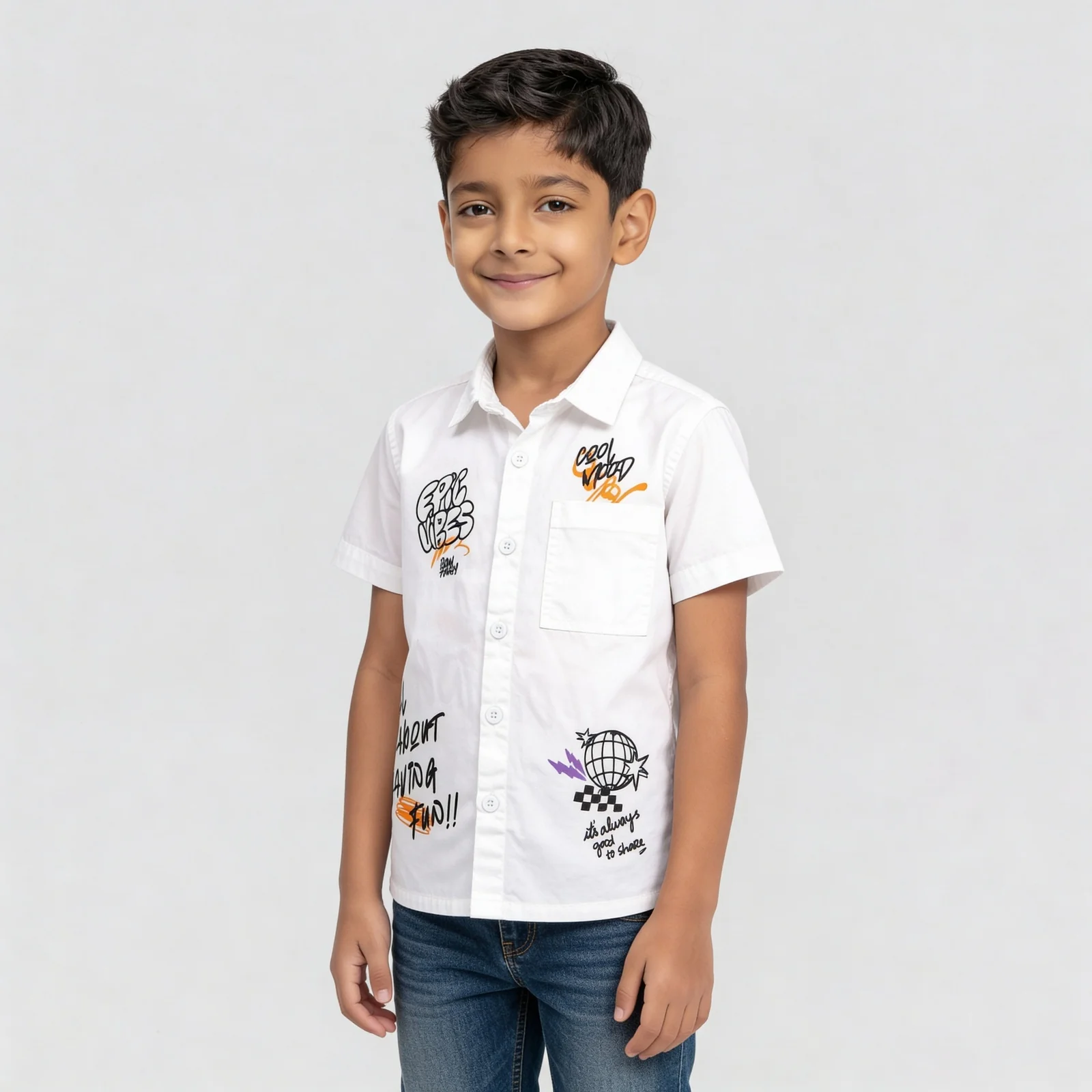 Boys Cotton Graphic Shirt - Image 5