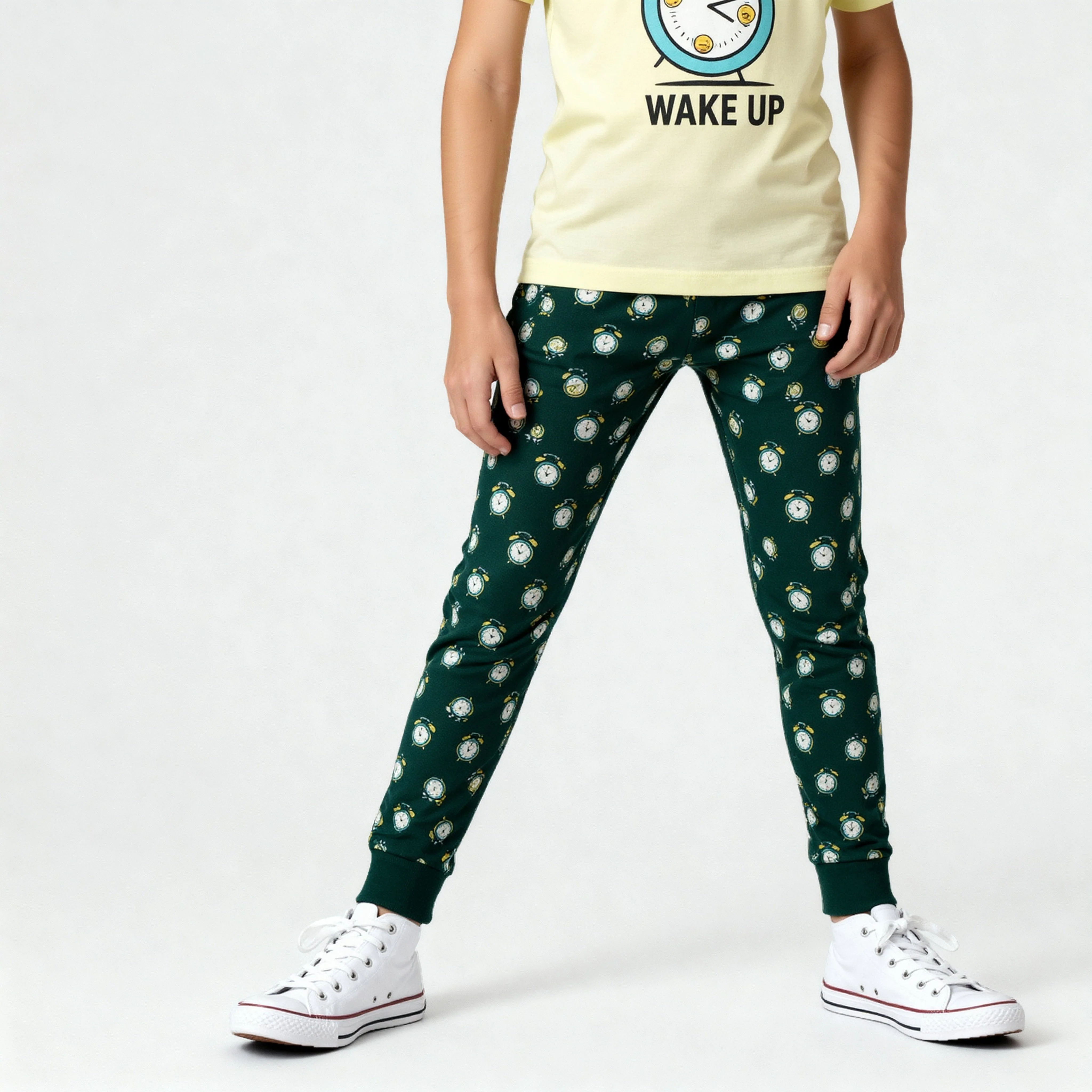 Boys Cotton Graphic T-Shirt with Track Pant Sleepwear Set - Image 5