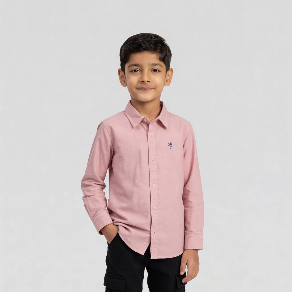 Boys Cotton Oxford Solid Shirt - Image 2