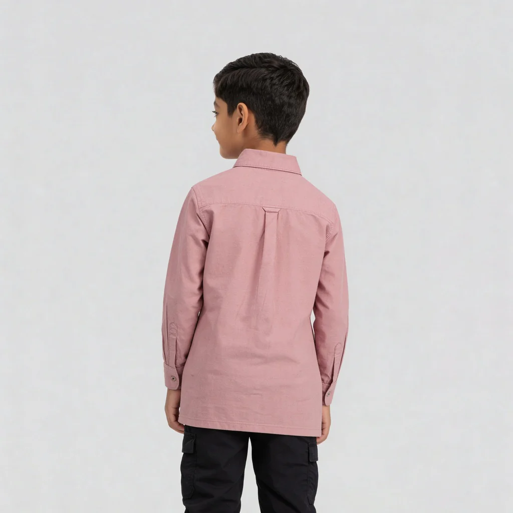Boys Cotton Oxford Solid Shirt - Image 3