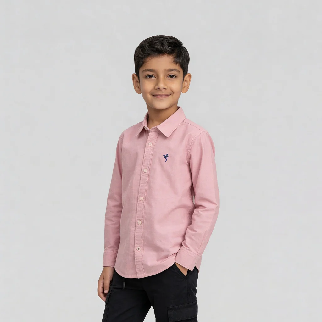 Boys Cotton Oxford Solid Shirt - Image 5