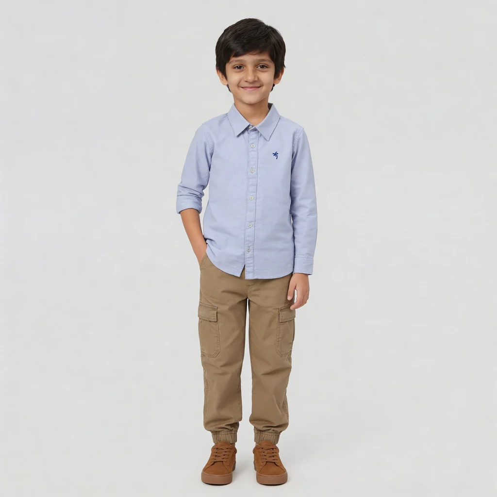 Boys Cotton Oxford Solid Shirt - Image 6