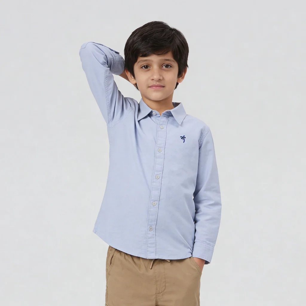 Boys Cotton Oxford Solid Shirt - Image 7