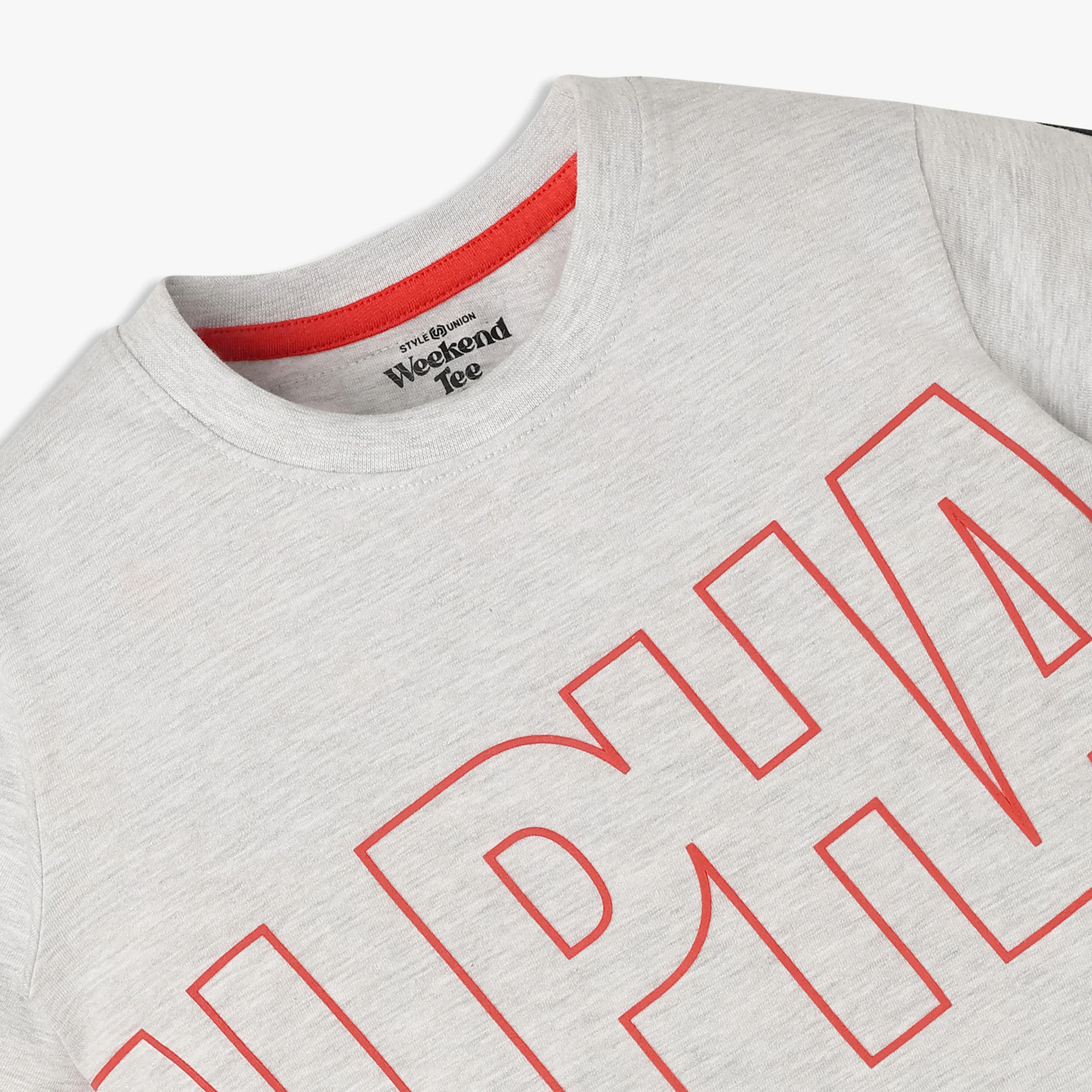 Boys Cotton Printed Crew Neck Weekend T-Shirt - Image 3