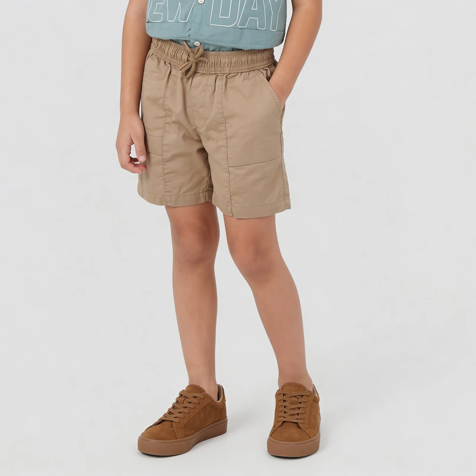 Boys Cotton Solid Pull On Shorts - Image 10