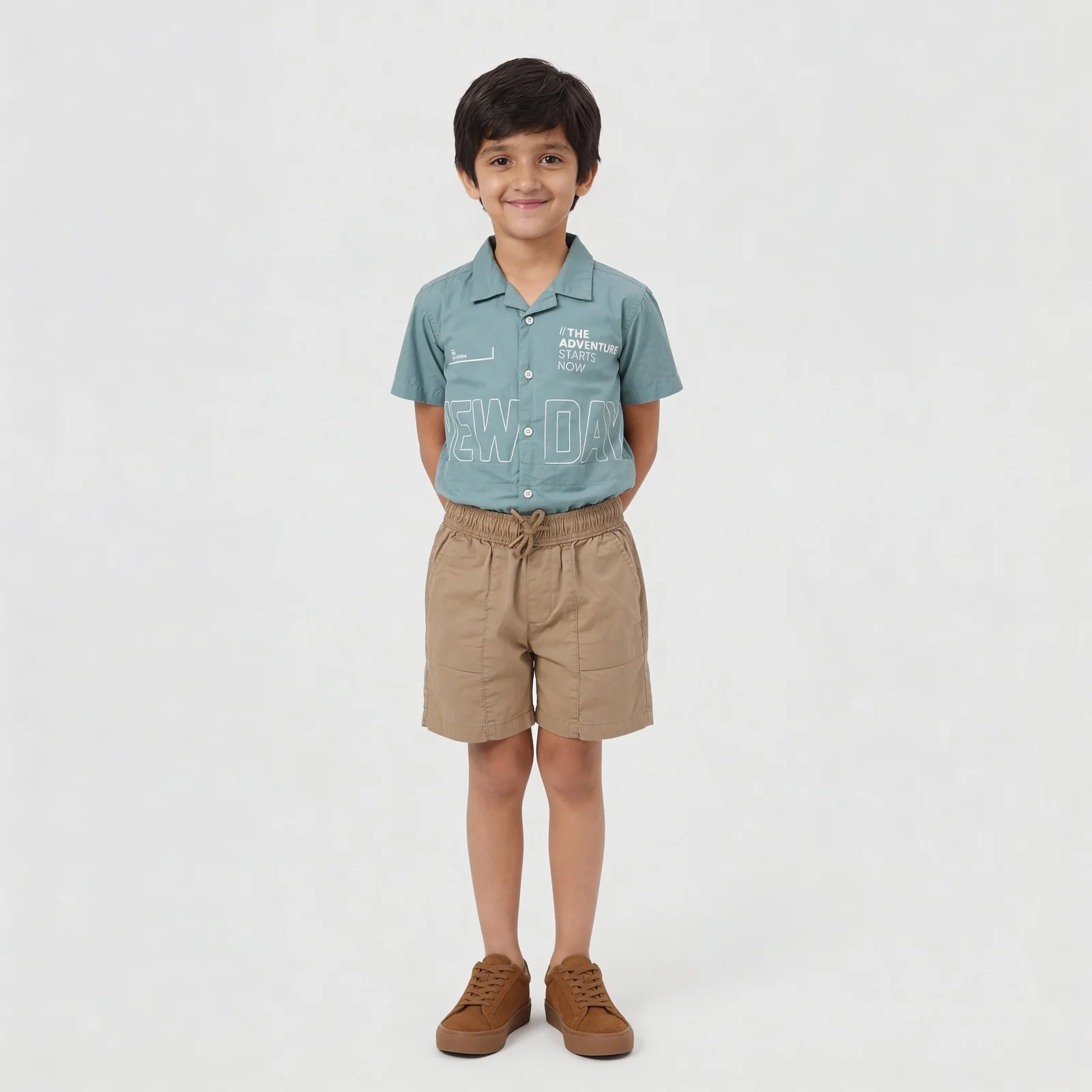 Boys Cotton Solid Pull On Shorts - Image 6