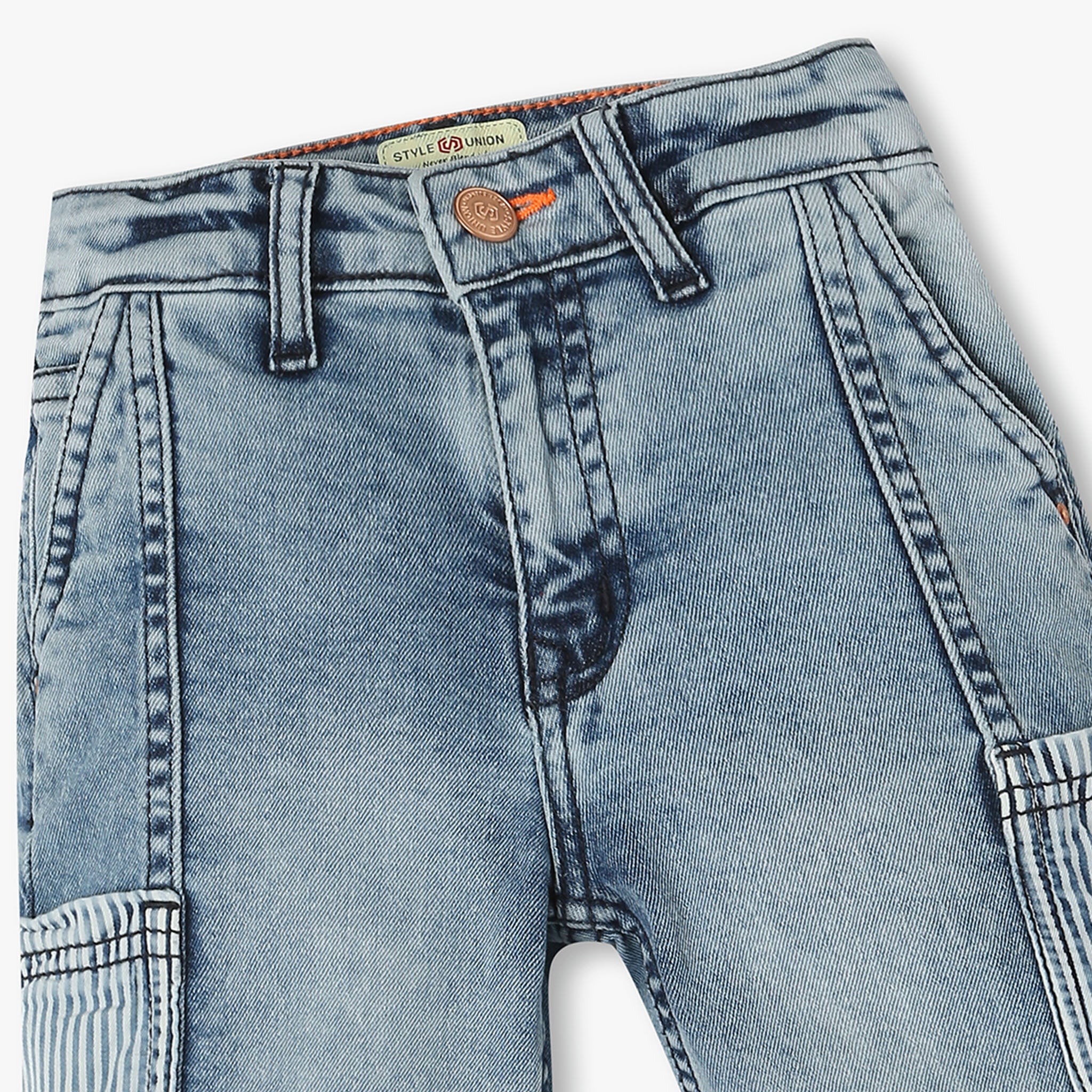Boys Denim Solid Shorts - Image 3