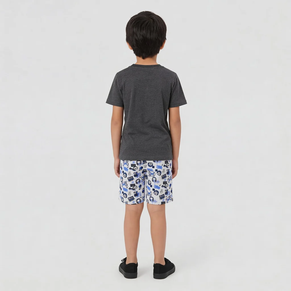Boys Cotton T-Shirt with Shorts Sleepwear Sets - Image 3