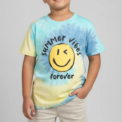 Boys Cotton Tie-Dye Crew Neck T-Shirt - Image 4
