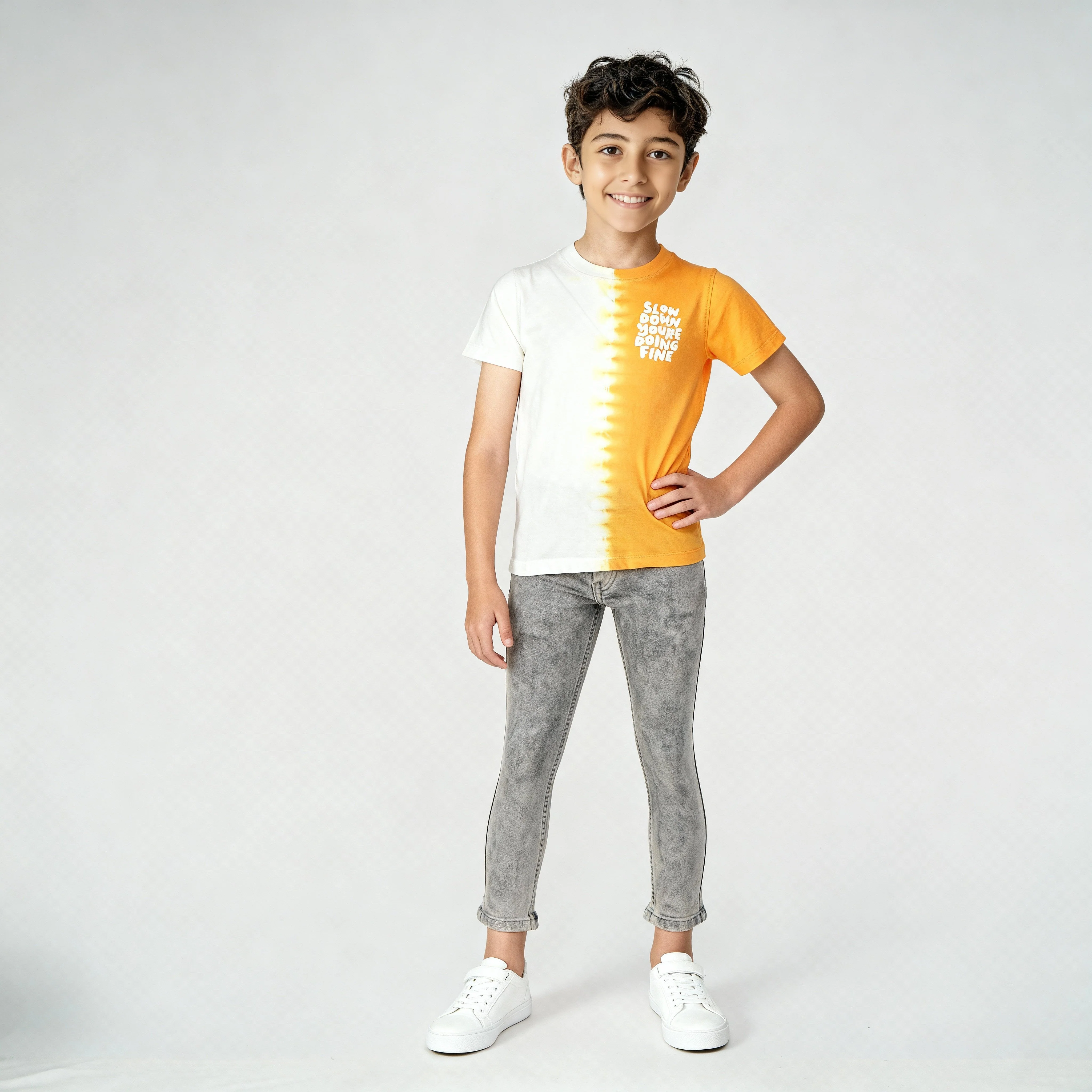 Boys Cotton Tie - Dye Skiddle T-Shirt