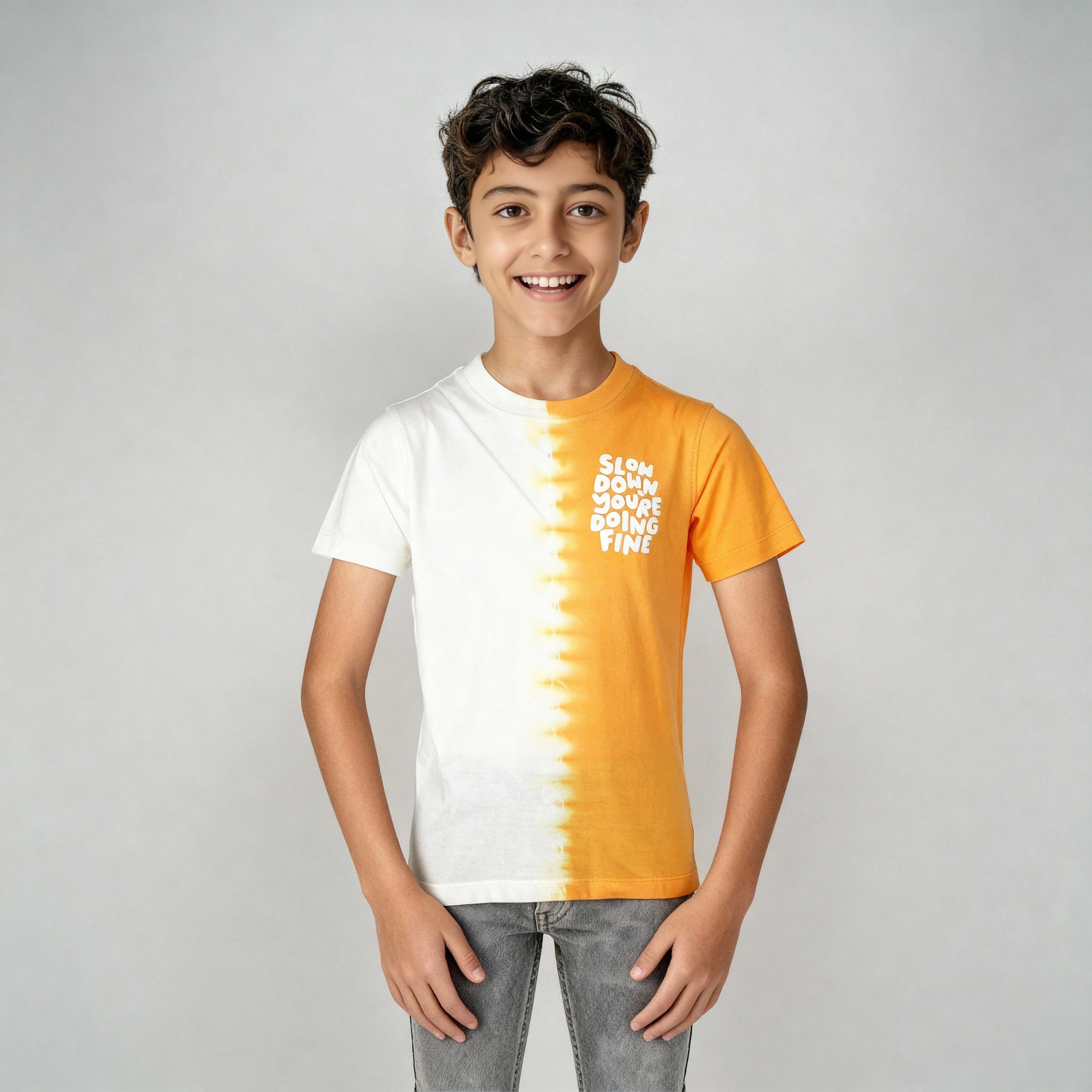 Boys Cotton Tie - Dye Skiddle T-Shirt - Image 2