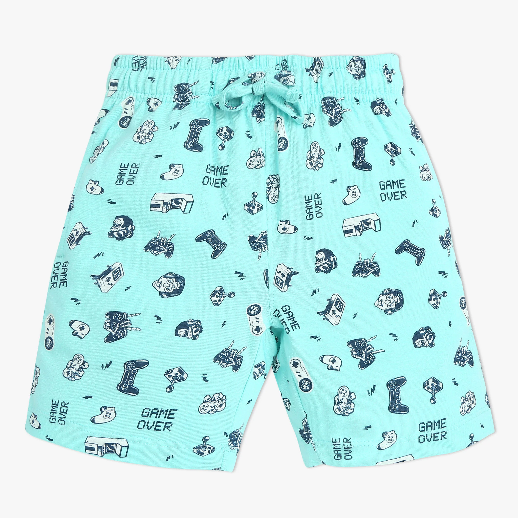 Boys Crew Neck T-Shirt And Shorts All Over Printed Sleepwear Set - Image 5