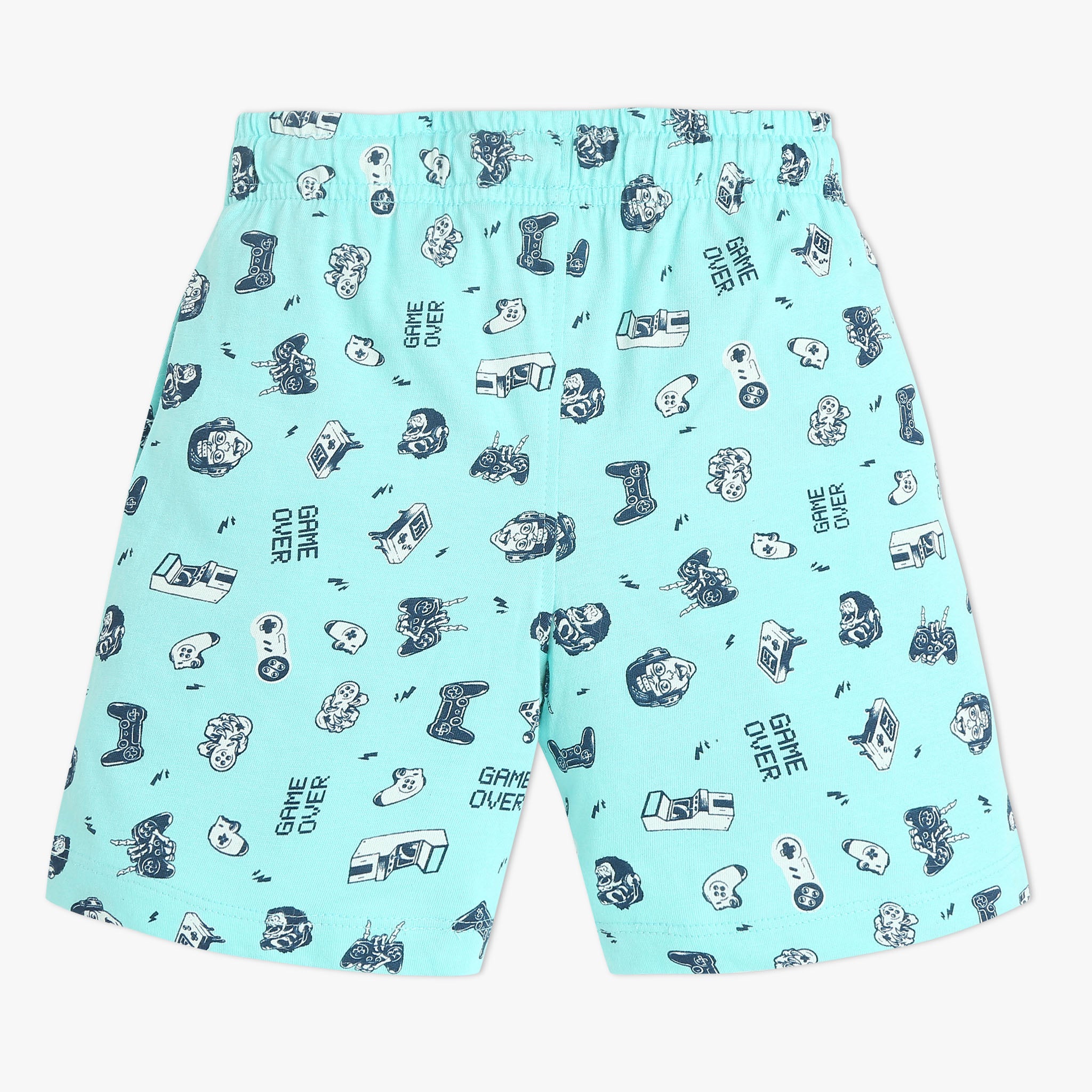 Boys Crew Neck T-Shirt And Shorts All Over Printed Sleepwear Set - Image 6