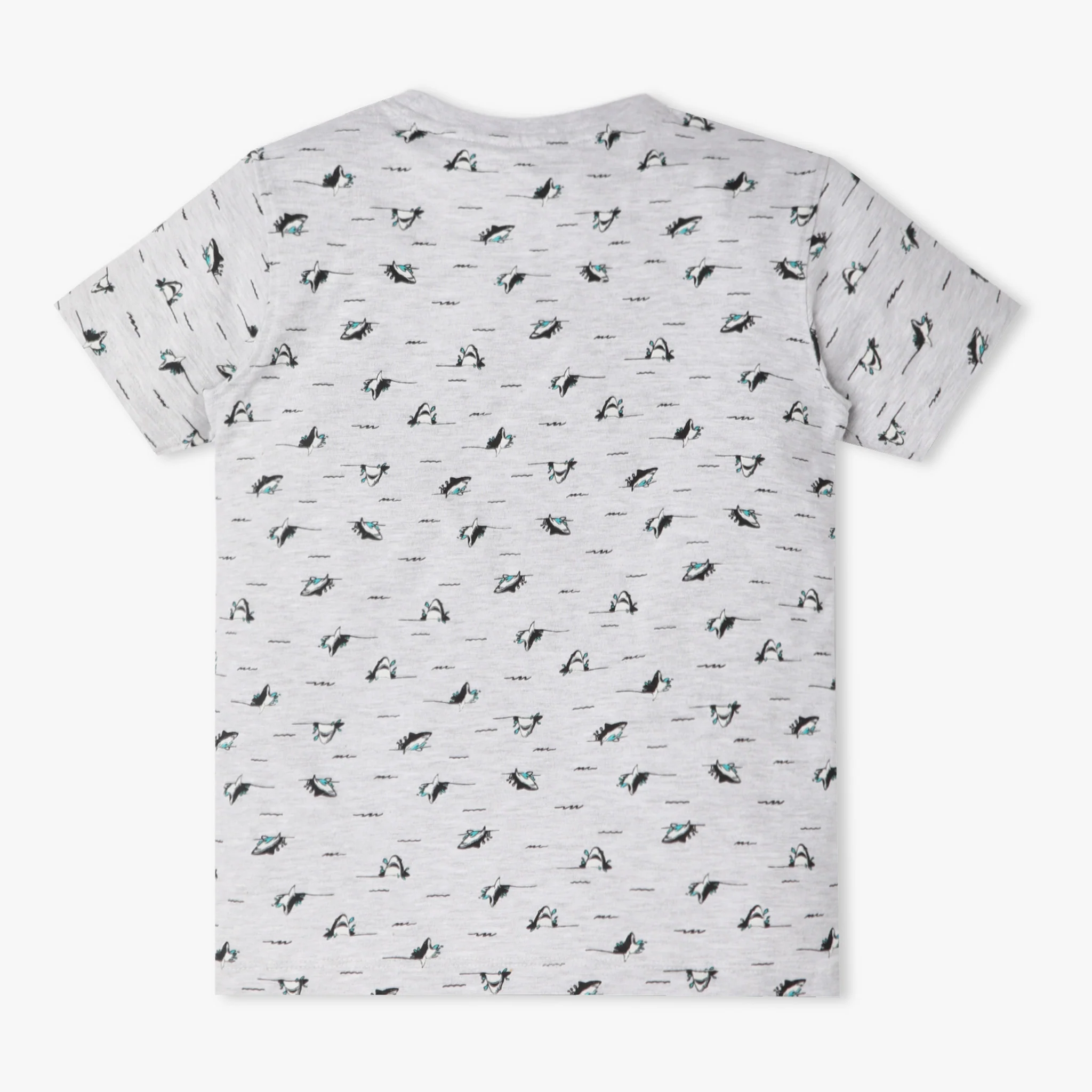 Boys Crew Neck T-Shirt And Shorts All Over Printed Sleepwear Set - Image 3