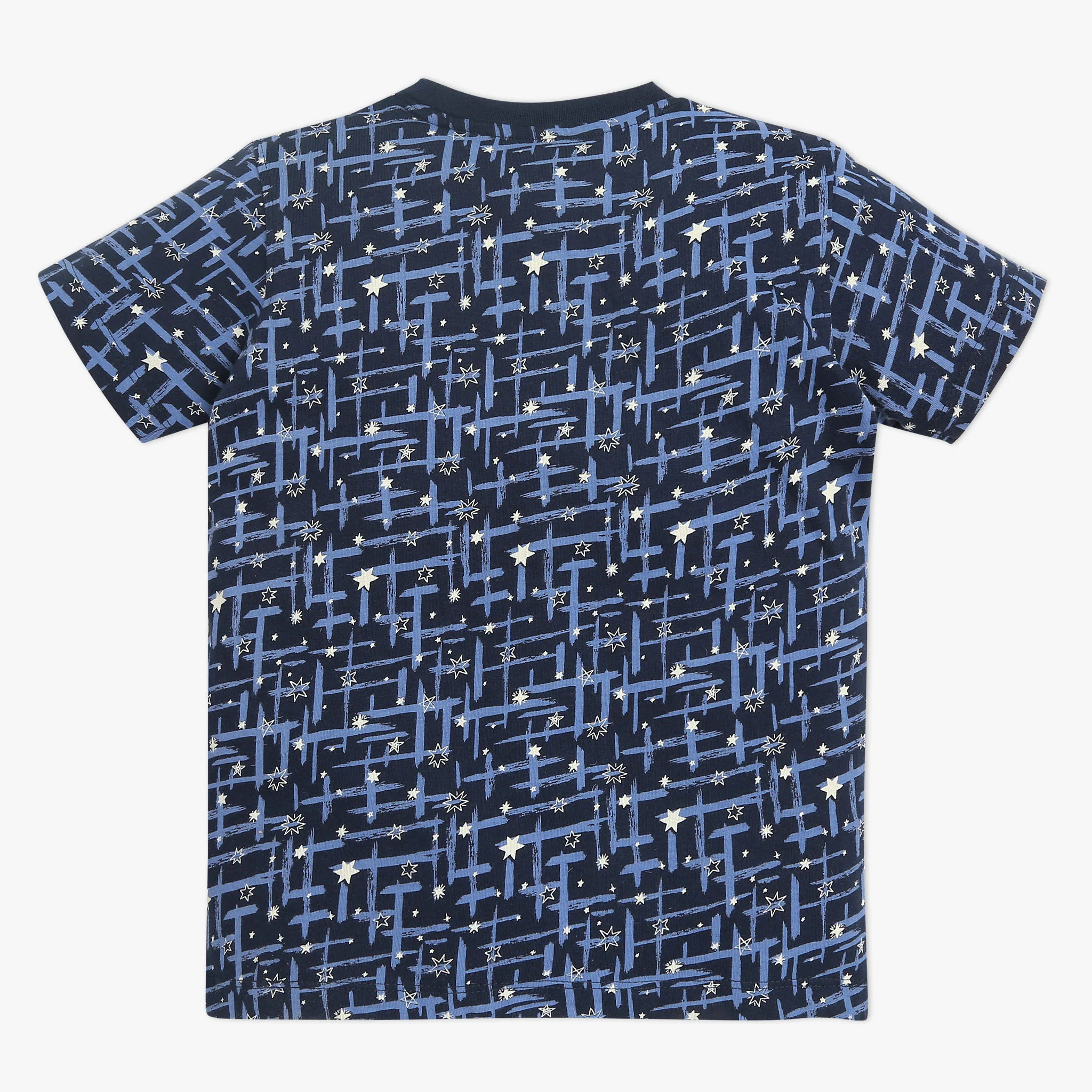 Boys Crew Neck T-Shirt And Shorts All Over Printed Sleepwear Set - Image 3