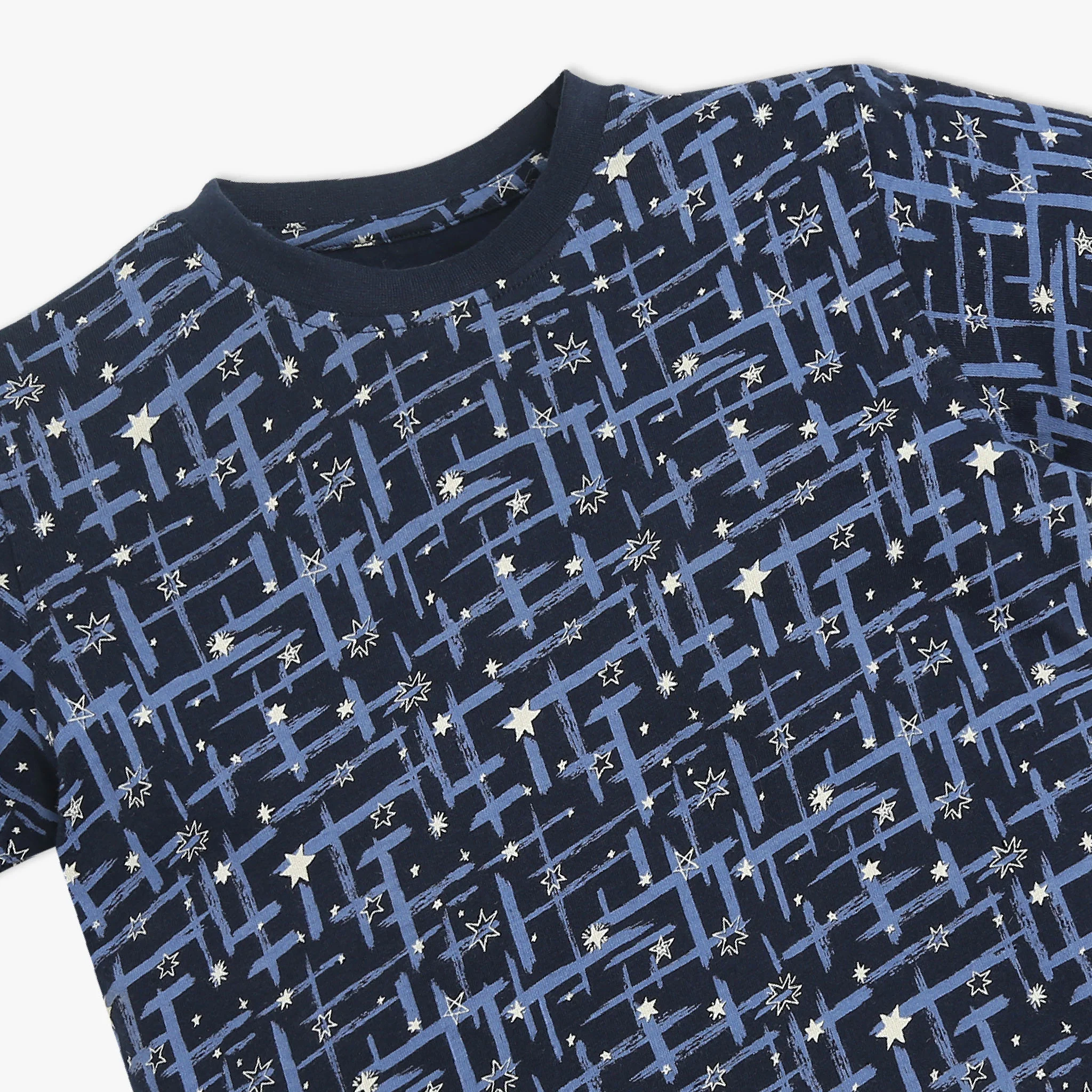 Boys Crew Neck T-Shirt And Shorts All Over Printed Sleepwear Set - Image 4