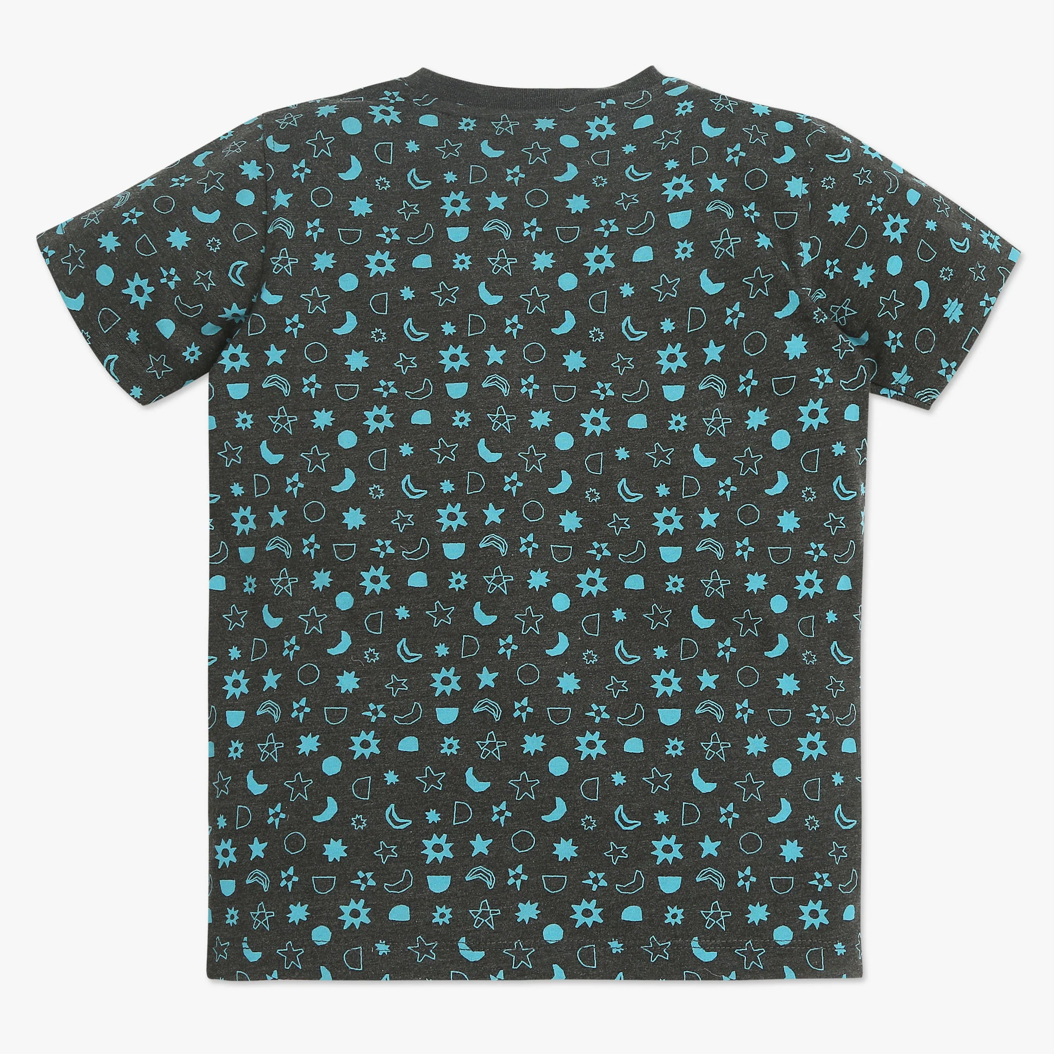 Boys Crew Neck T-Shirt And Shorts All Over Printed Sleepwear Set - Image 3