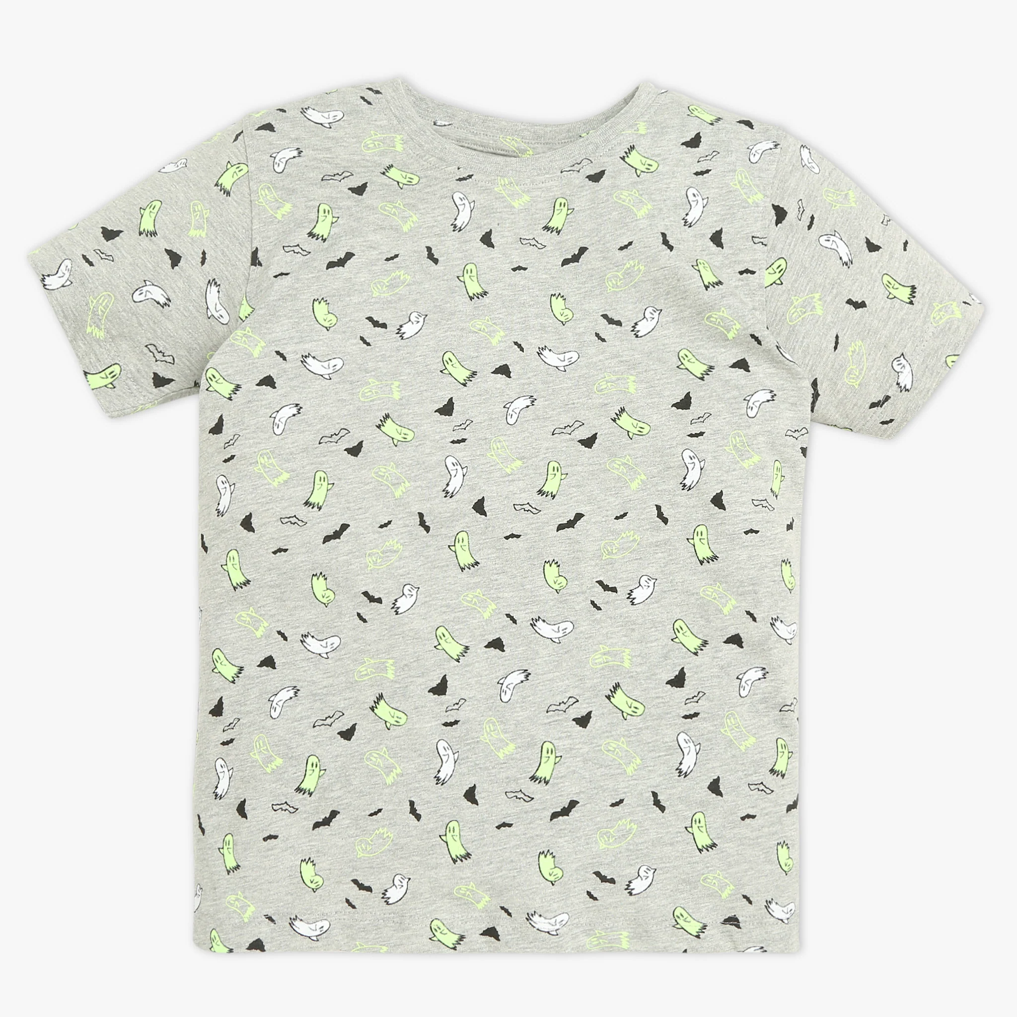 Boys Crew Neck T-Shirt And Shorts All Over Printed Sleepwear Set - Image 2