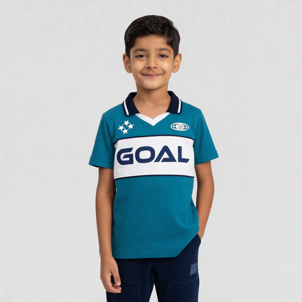 Boys Cut And Sew Collar Sport Polo T-Shirt - Image 2