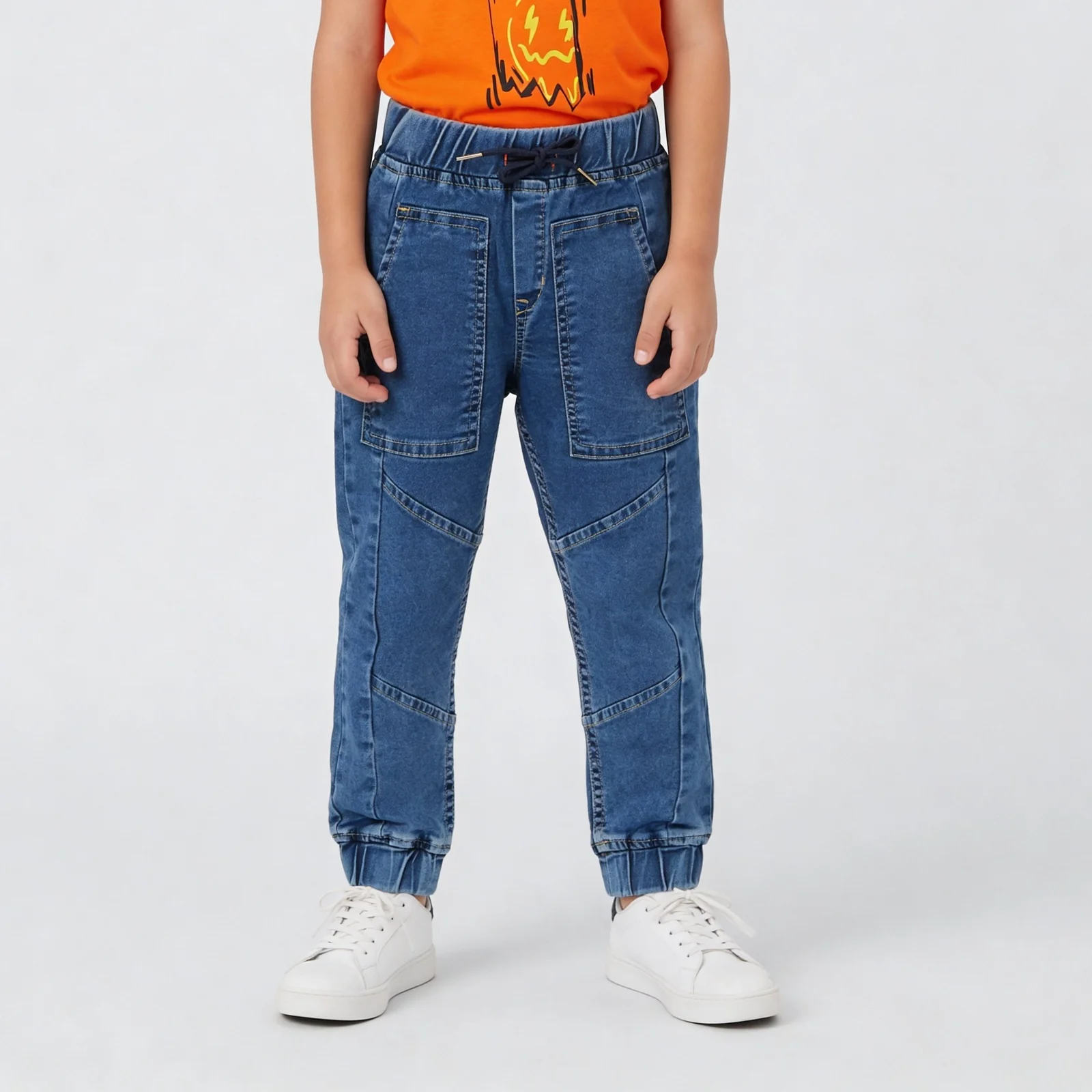 Boys Cut And Sew Denim Jogger - Image 2
